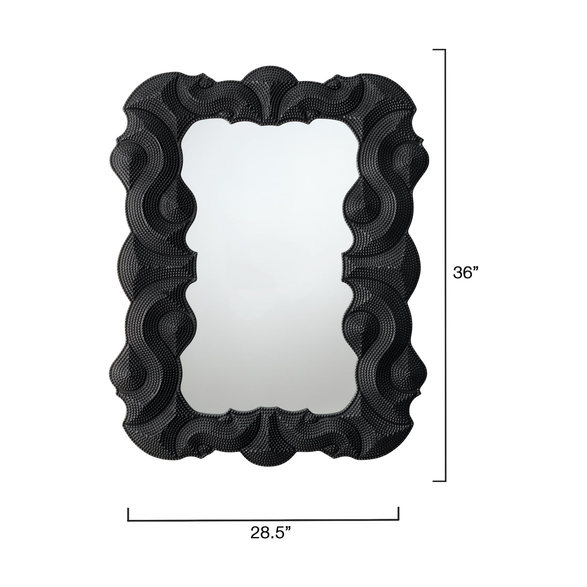 Baroque Resin Wall Mirror, Black by Jamie Young