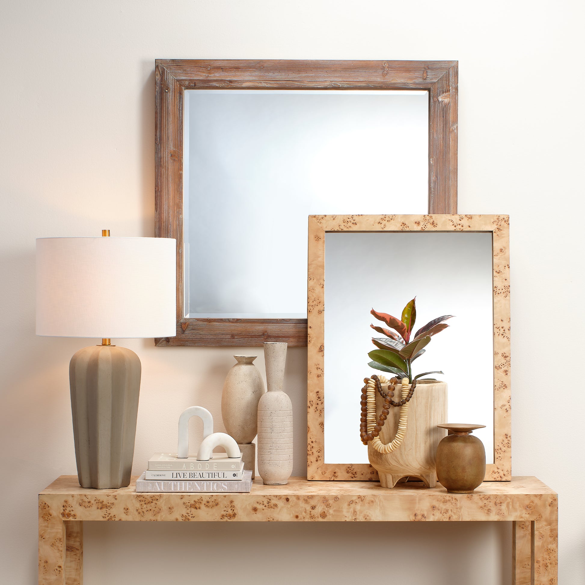 Chandler Rectangle Wood Wall Mirror by Jamie Young