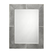 Cross Stitch Rectangle Hide Wall Mirror Grey by Jamie Young