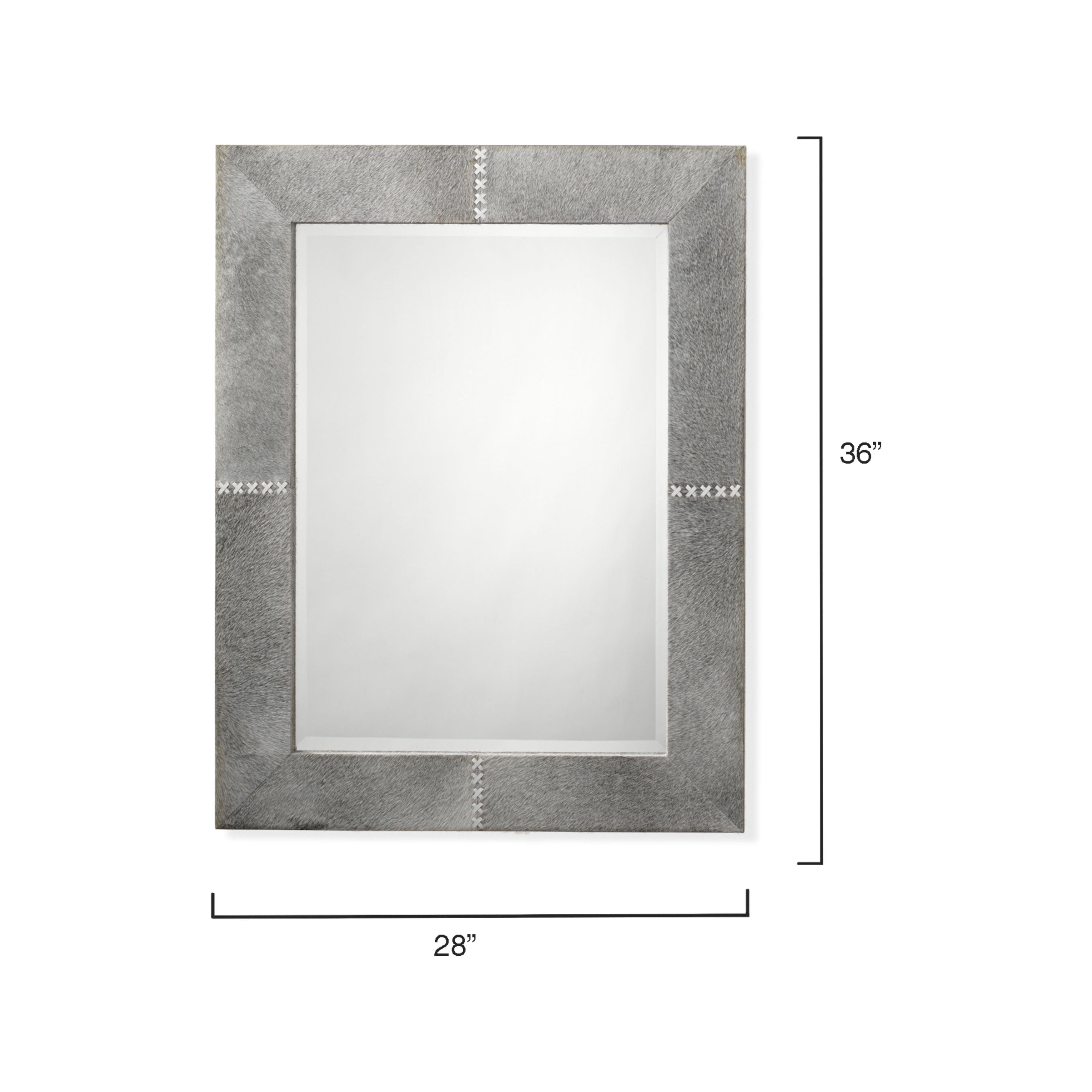 Cross Stitch Rectangle Hide Wall Mirror by Jamie Young