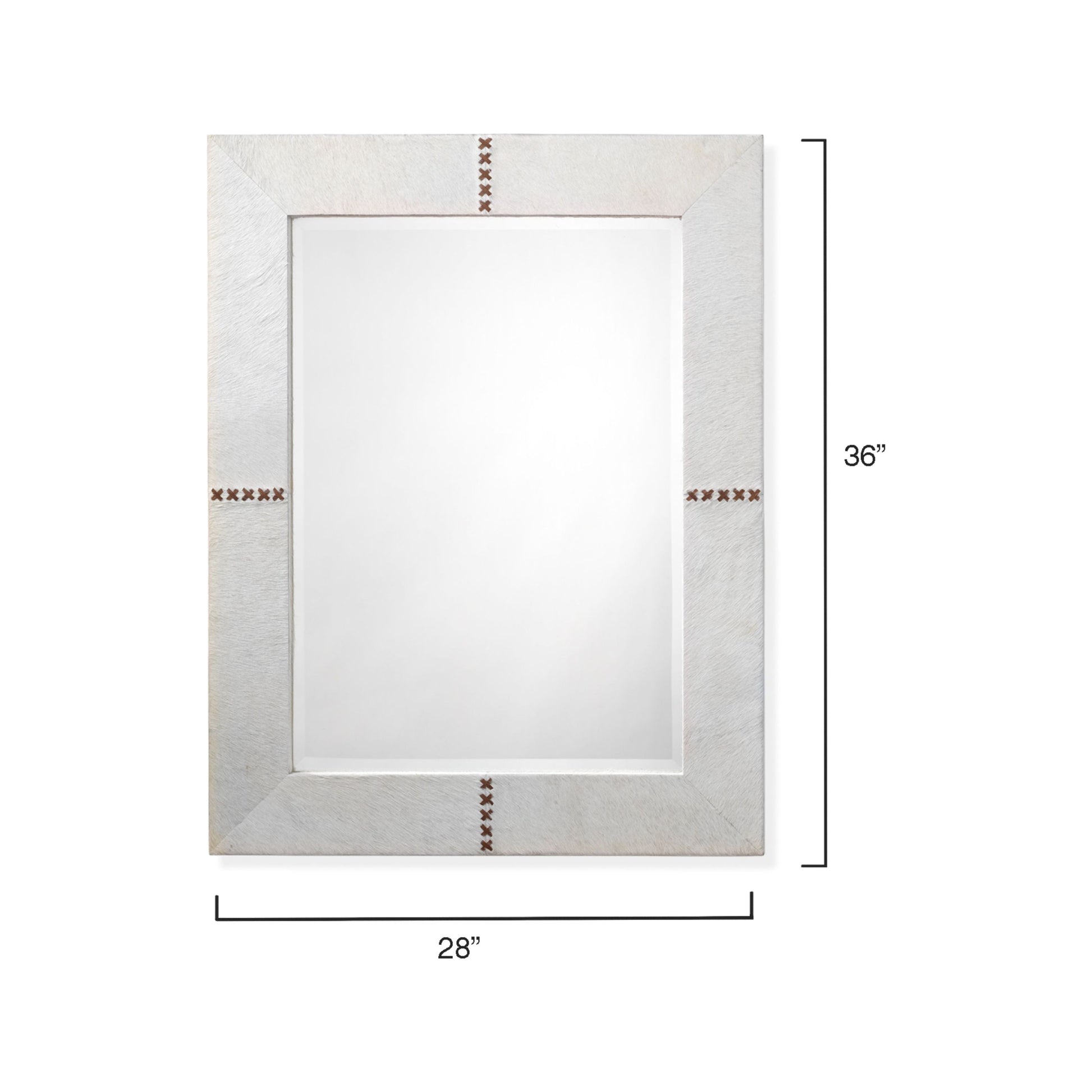 Cross Stitch Rectangle Hide Wall Mirror by Jamie Young