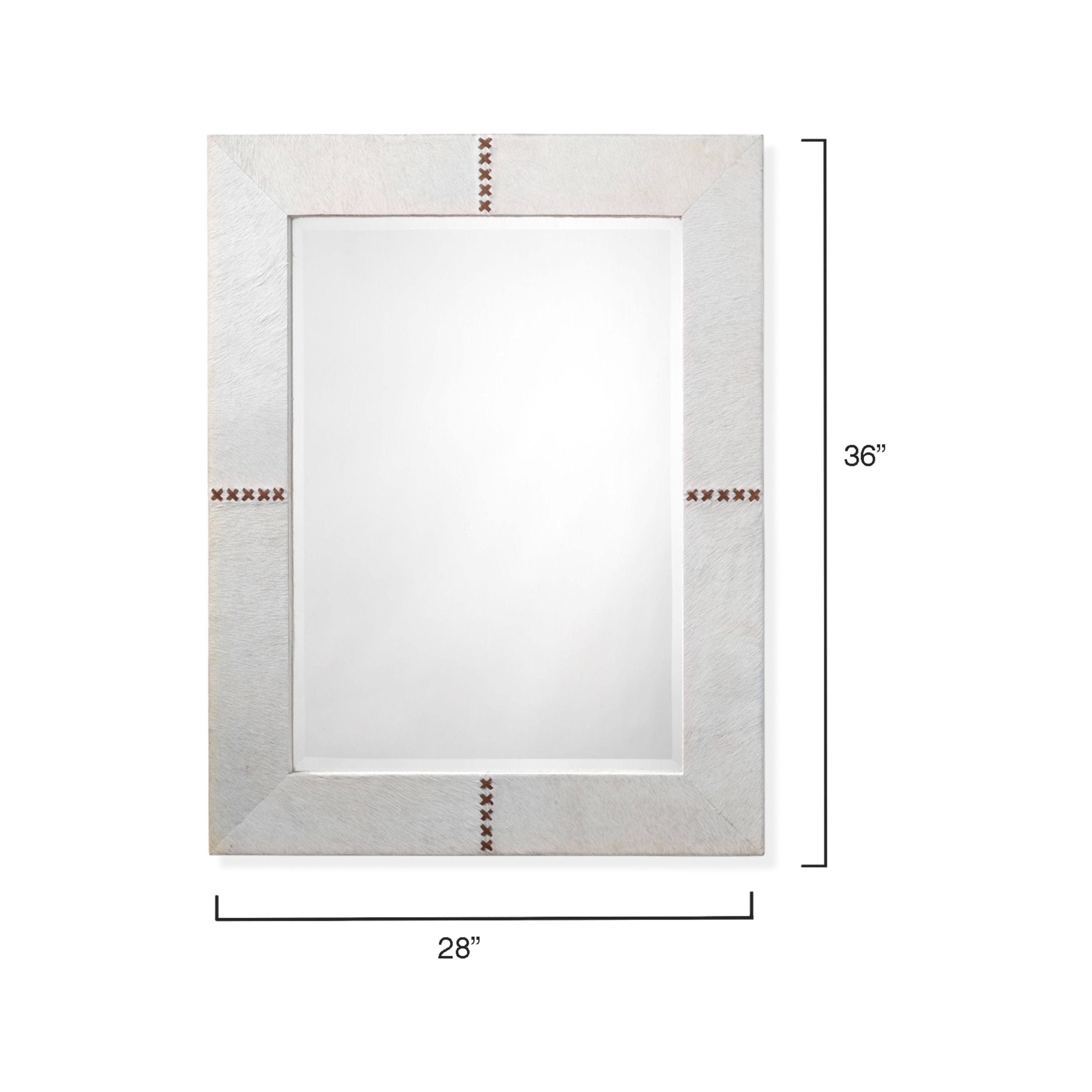 Cross Stitch Rectangle Hide Wall Mirror by Jamie Young