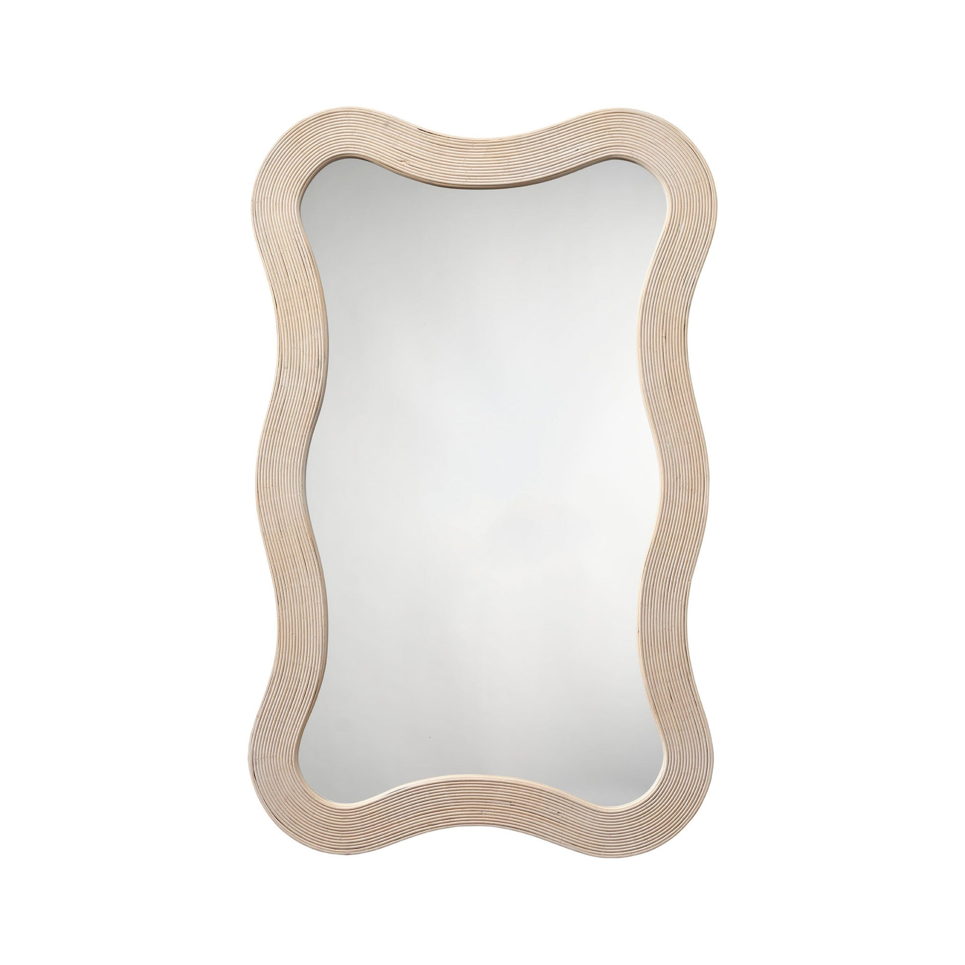 Deli Wavy Bamboo Wall Mirror Cream by Jamie Young