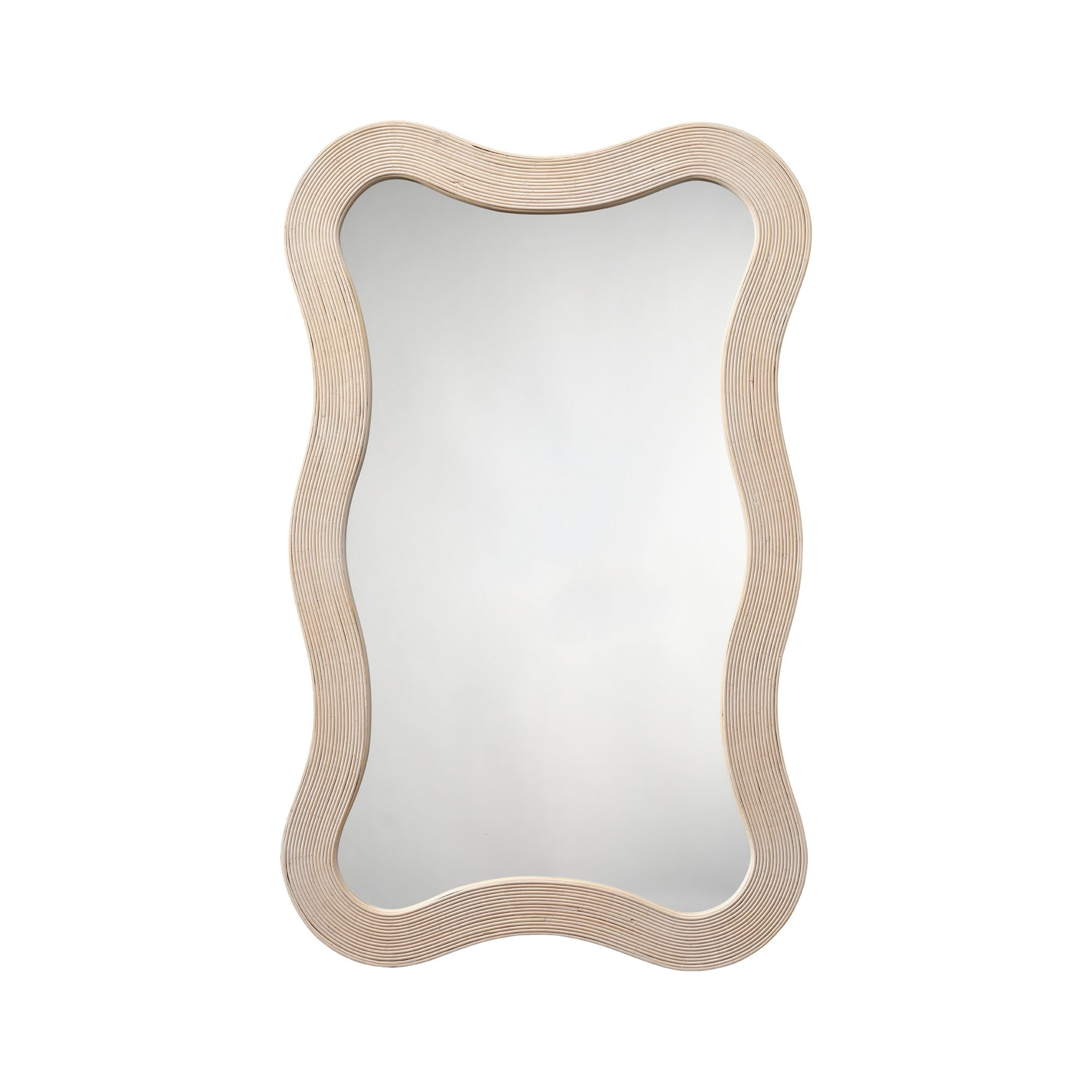 Deli Wavy Bamboo Wall Mirror Cream by Jamie Young