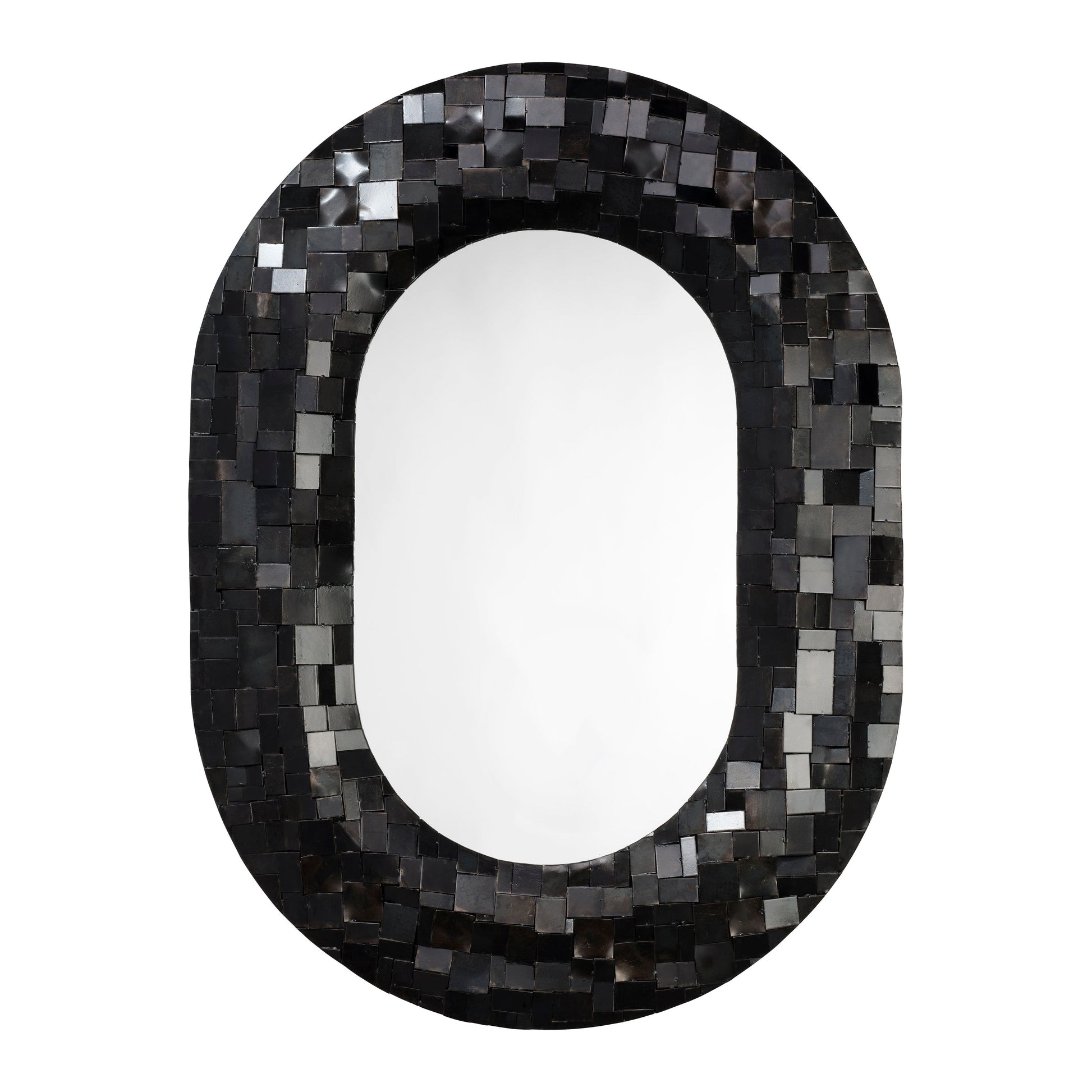 Enigma Iron Oval Wall Mirror by Jamie Young