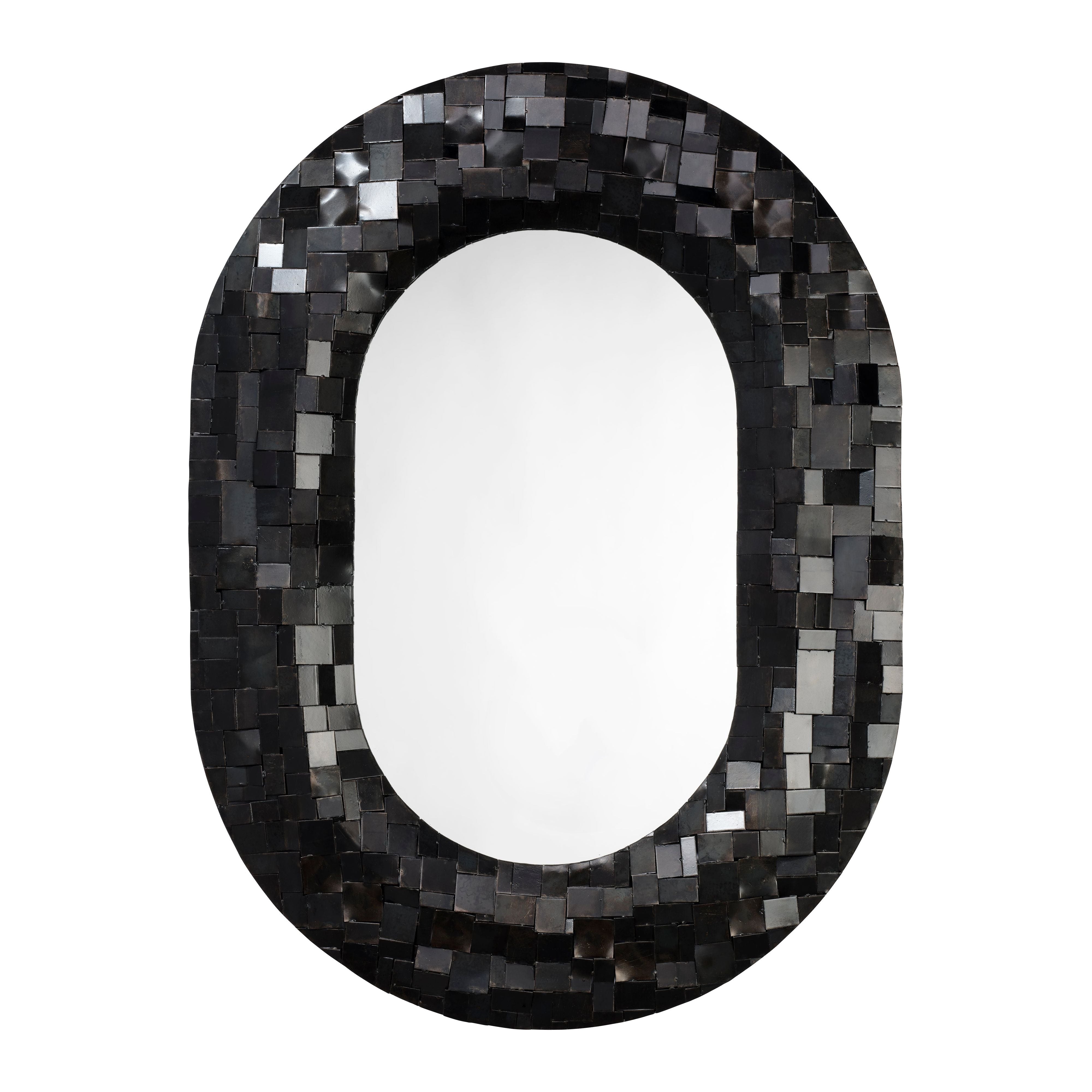 Enigma Iron Oval Wall Mirror by Jamie Young
