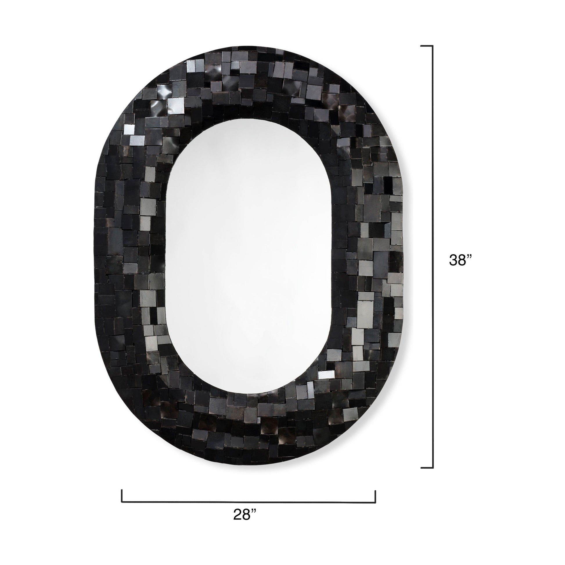 Enigma Iron Oval Wall Mirror by Jamie Young