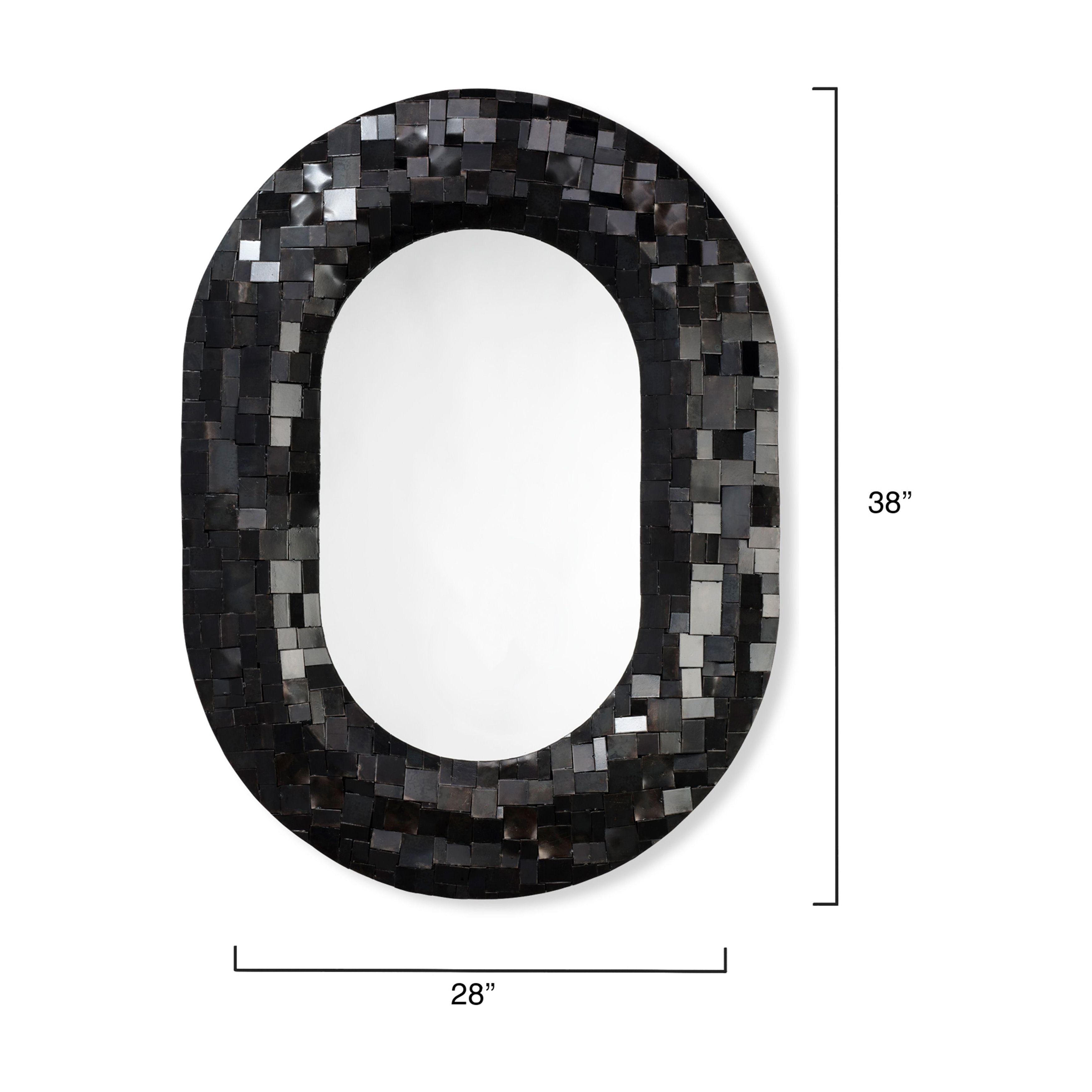 Enigma Iron Oval Wall Mirror by Jamie Young