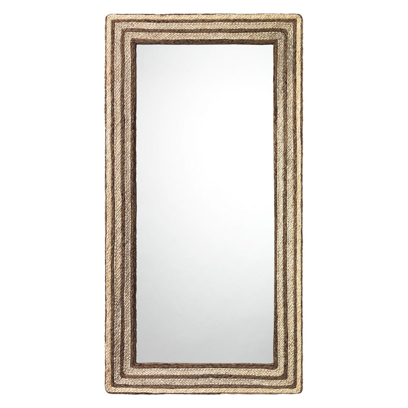 Evergreen Braided Seagrass Rectangle Wall Mirror, Natural by Jamie Young