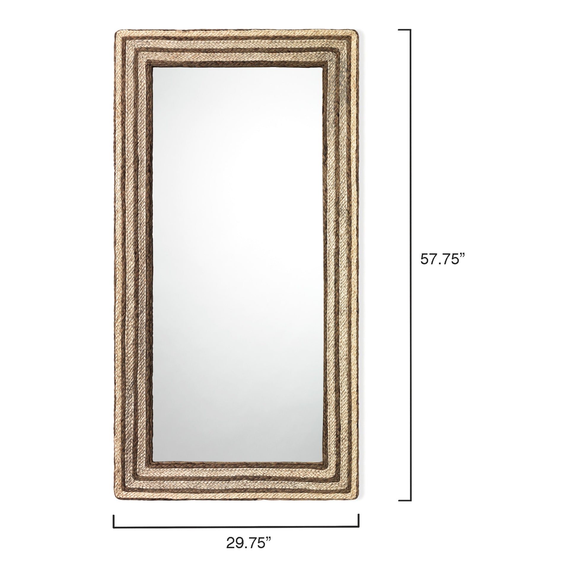 Evergreen Braided Seagrass Rectangle Wall Mirror, Natural by Jamie Young