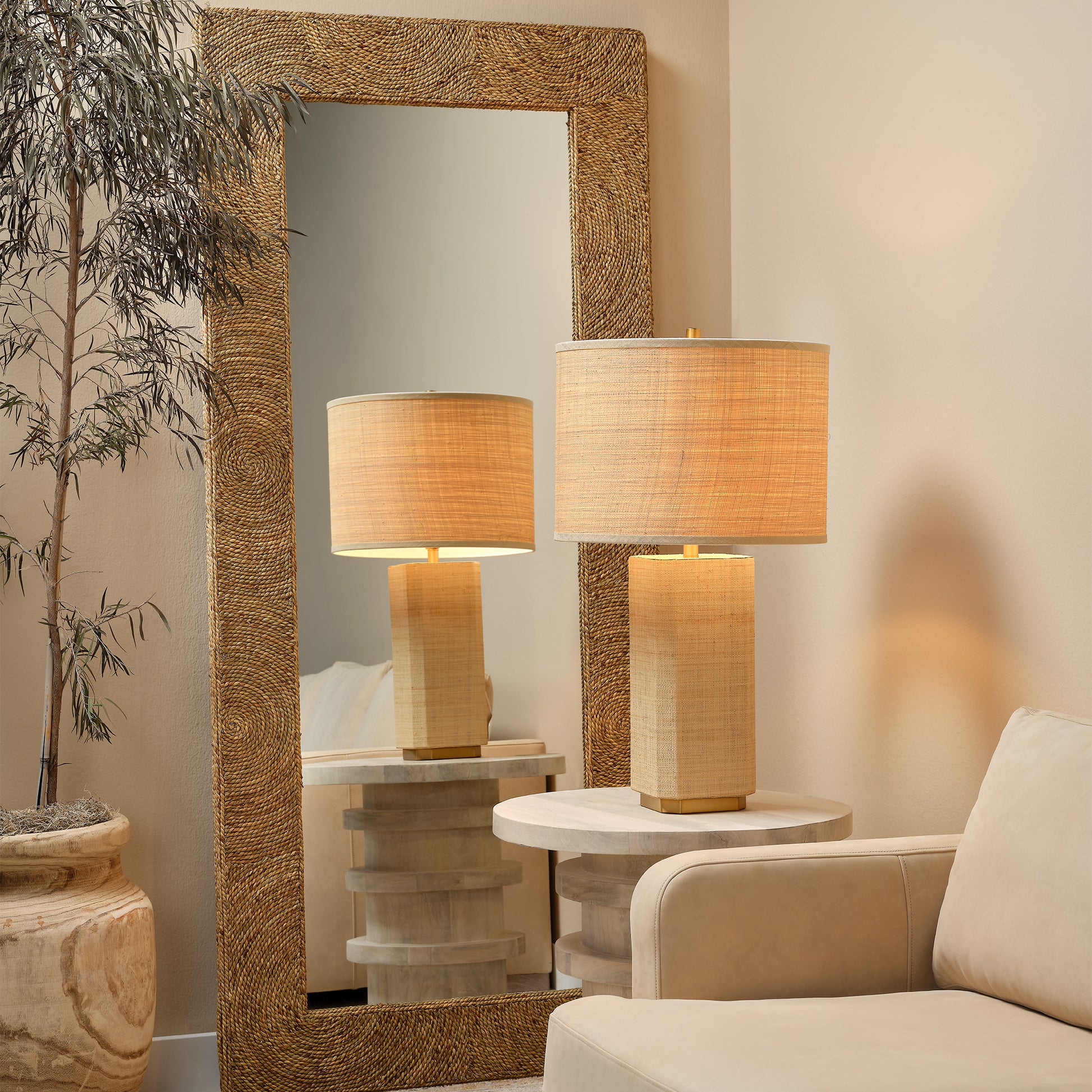Harbor Seagrass Rectangle Floor Mirror by Jamie Young