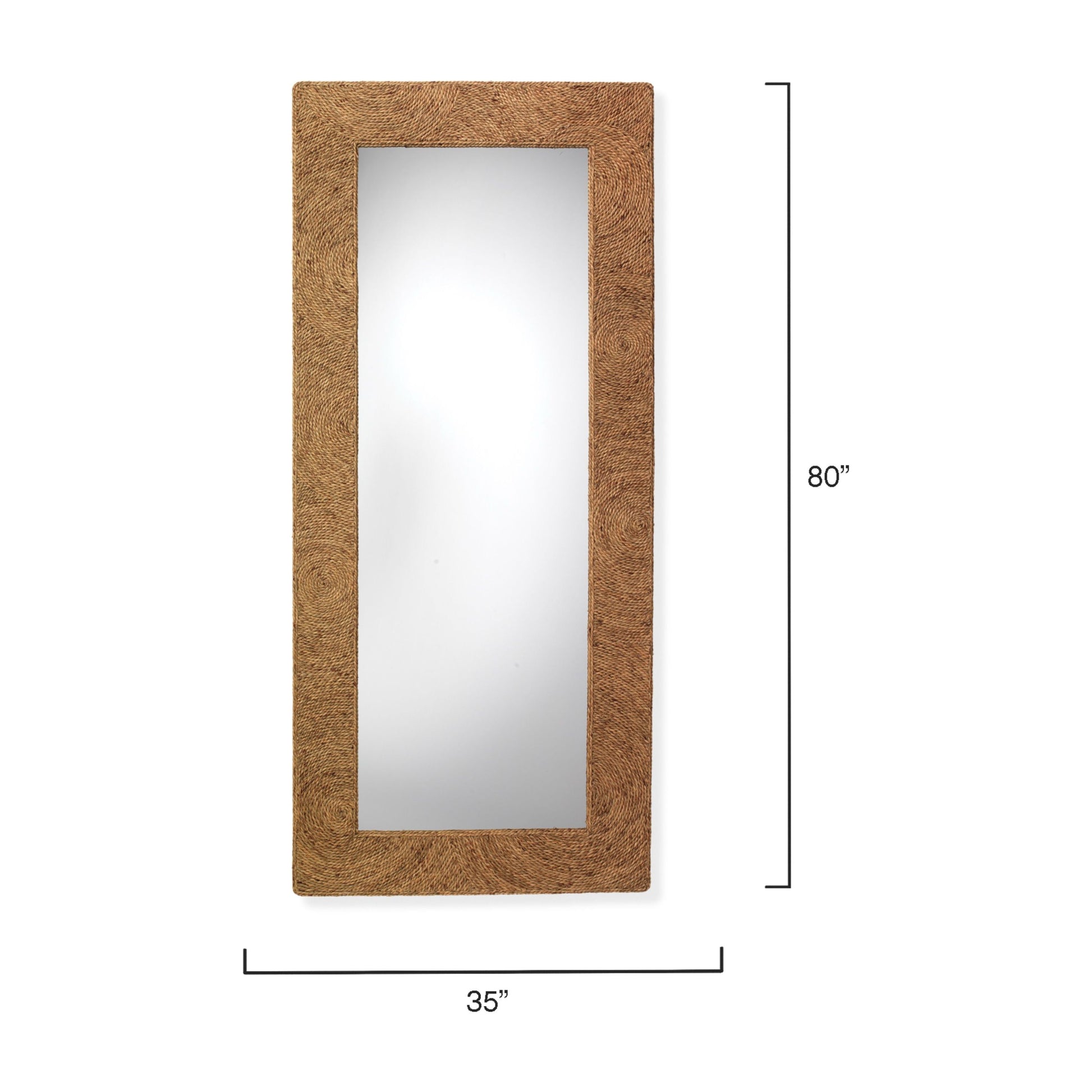 Harbor Seagrass Rectangle Floor Mirror by Jamie Young