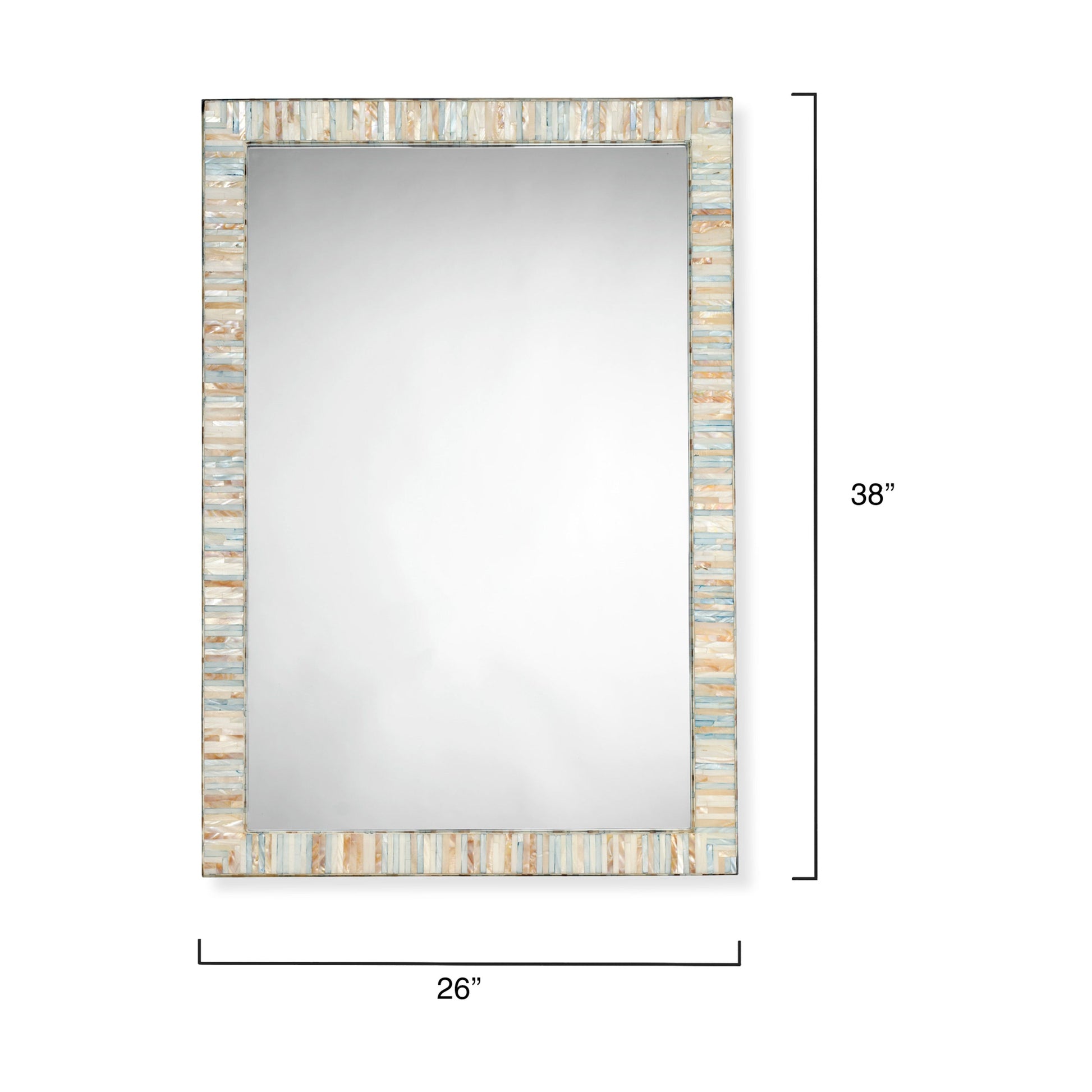 Heron Mother of Pearl Rectangle Wall Mirror by Jamie Young