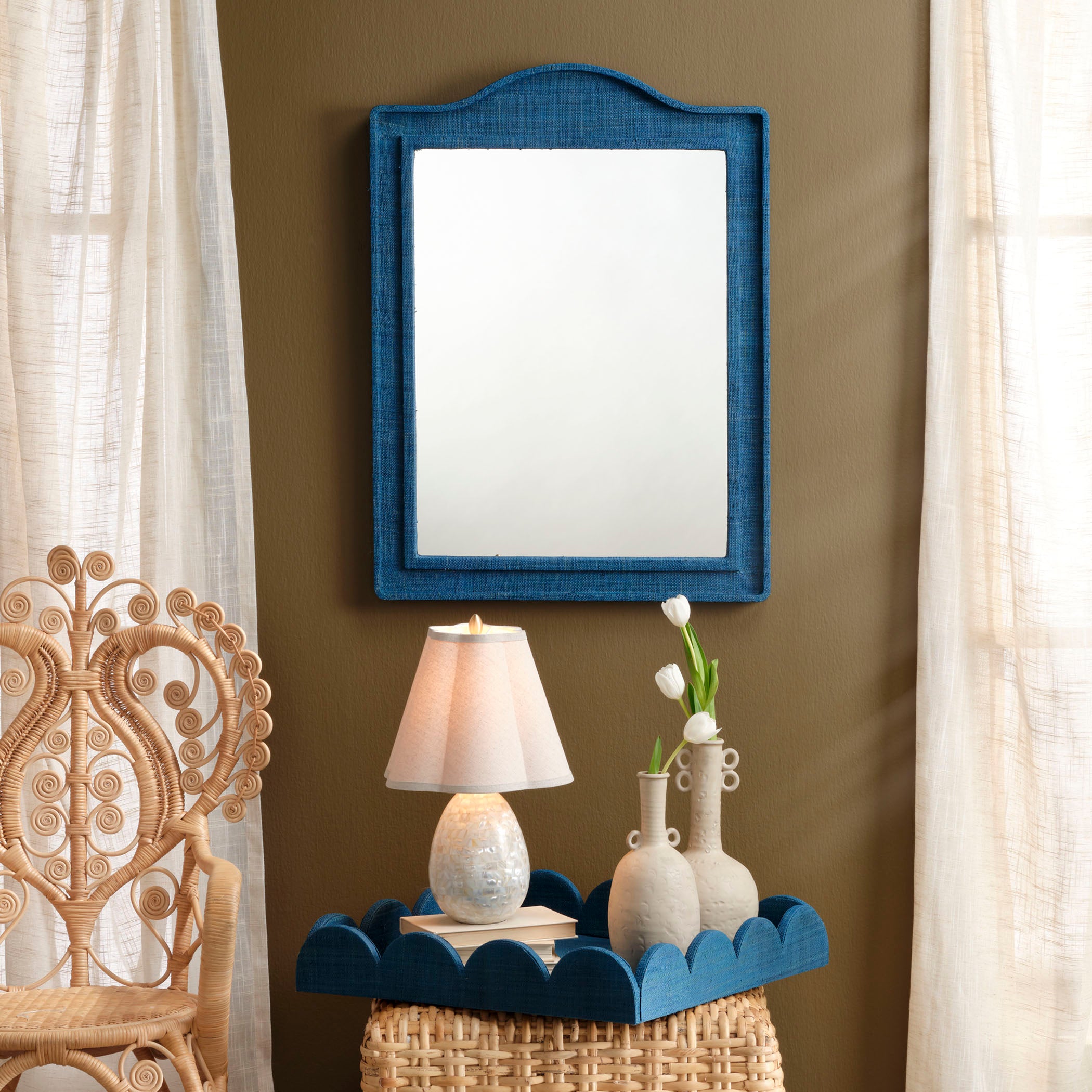 Hilltop Raffia Arch Wall Mirror by Jamie Young