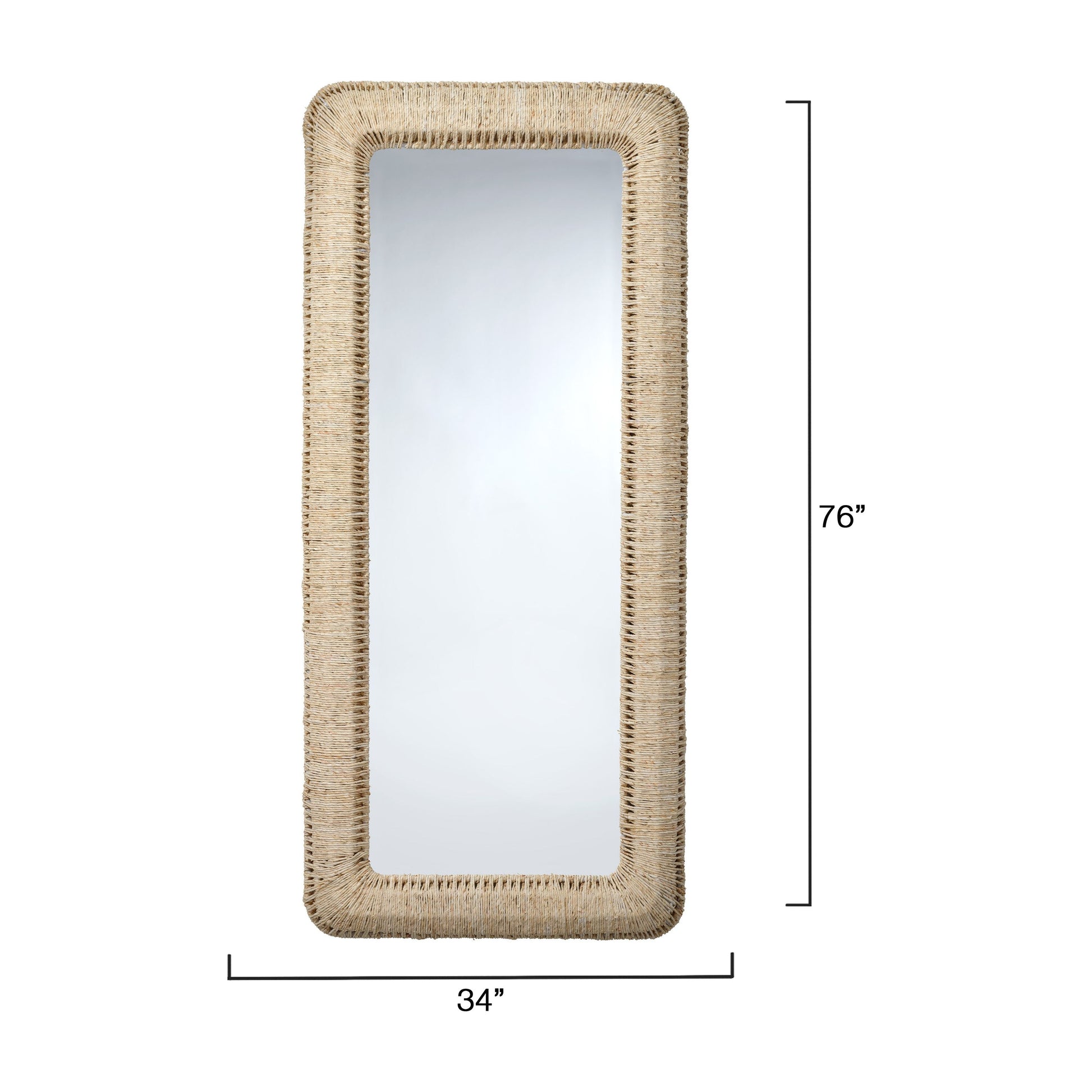 Hollis Rectangle Rope Floor Mirror by Jamie Young
