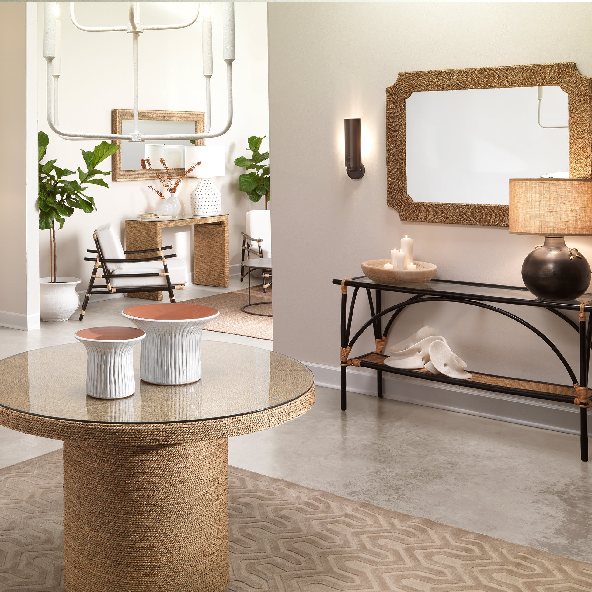 Marina Seagrass Wall Mirror by Jamie Young