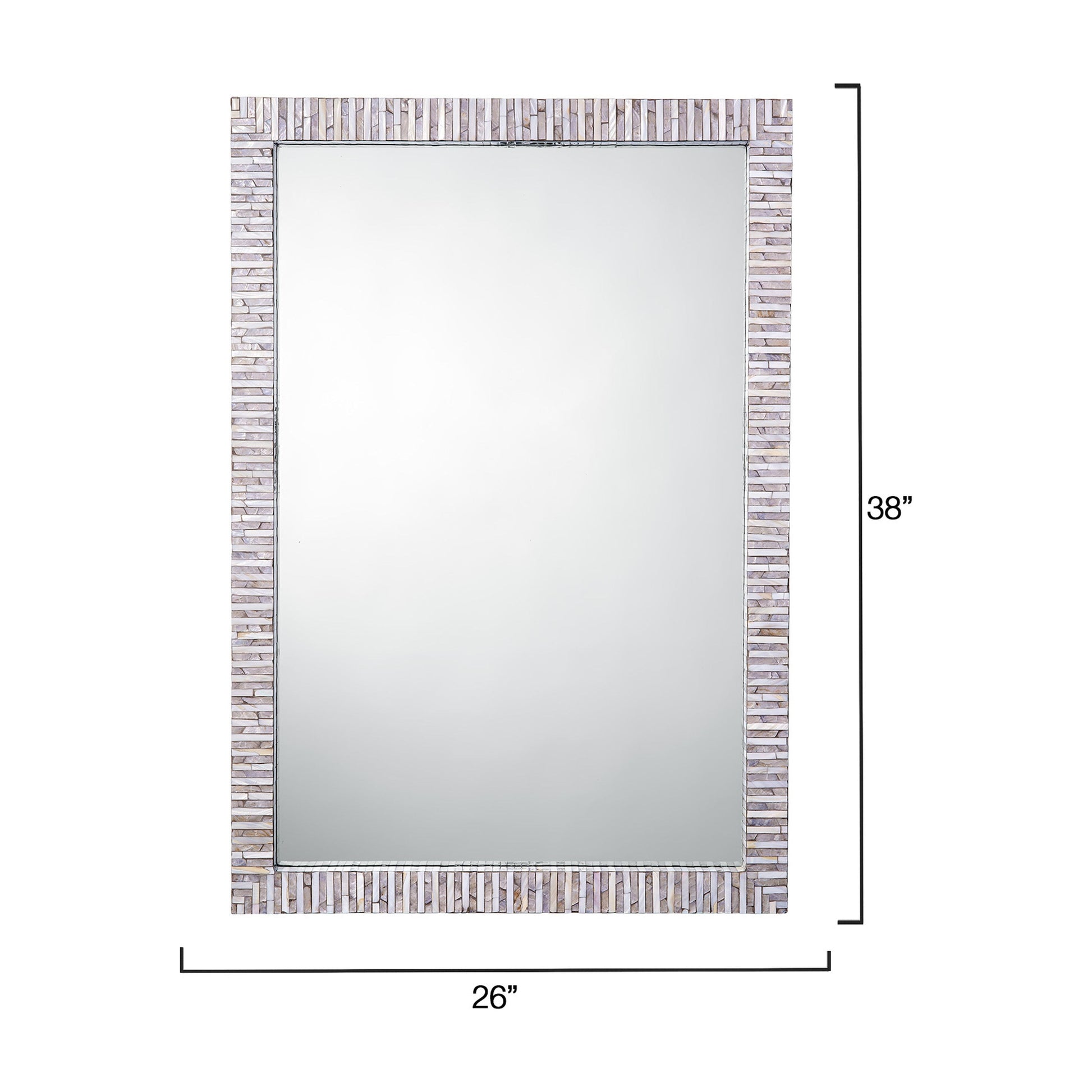 Marmont Mother of Pearl Rectangle Wall Mirror by Jamie Young