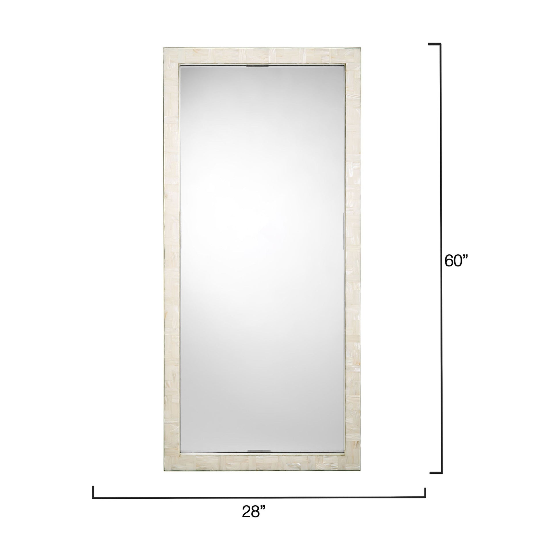 Monroe Mother of Pearl Rectangle Floor Mirror by Jamie Young