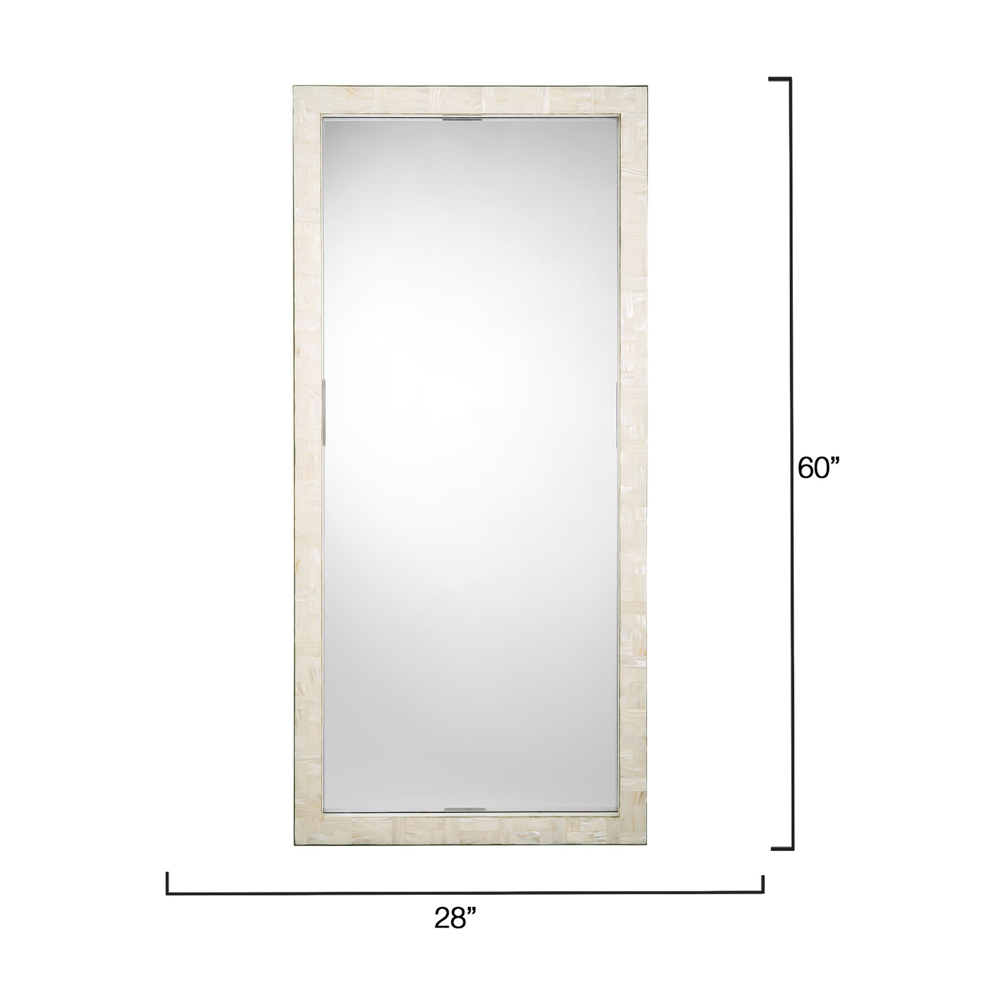 Monroe Mother of Pearl Rectangle Floor Mirror by Jamie Young