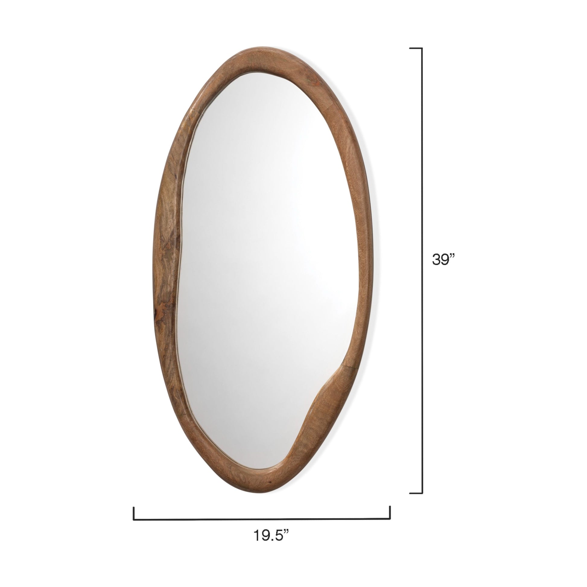 Organic Mango Wood Oval Wall Mirror by Jamie Young