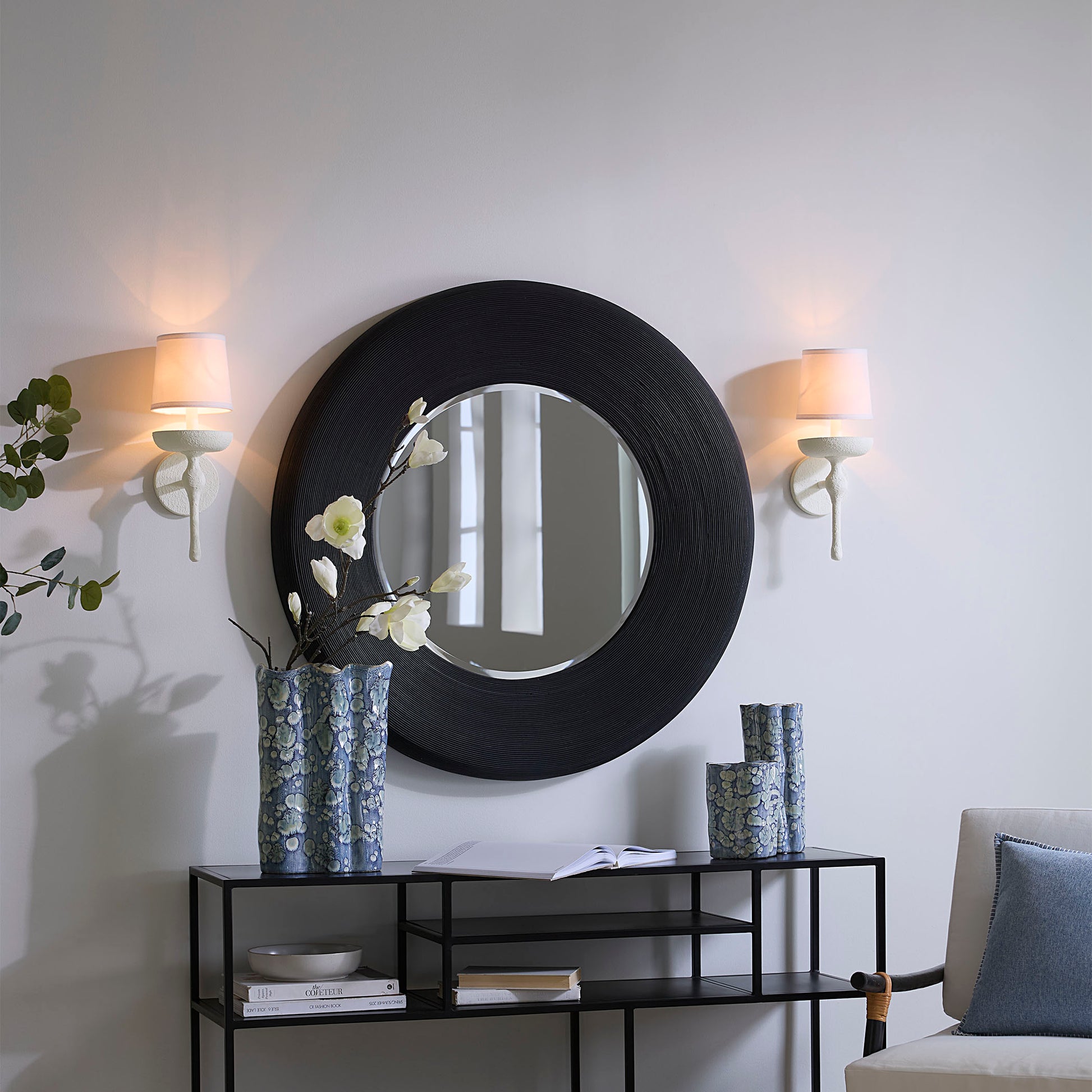 Paddock Bamboo Round Wall Mirror by Jamie Young