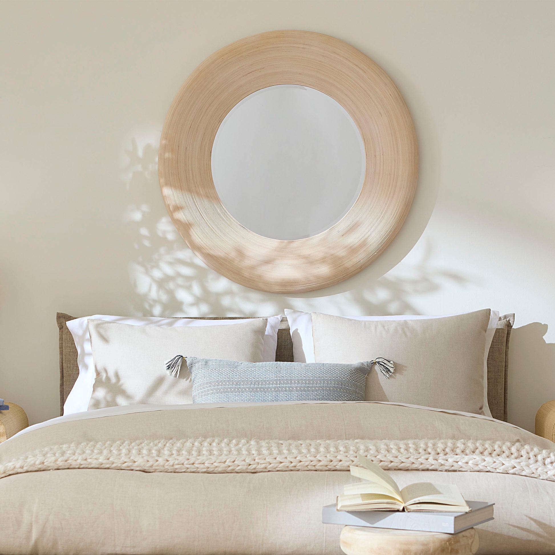 Paddock Bamboo Round Wall Mirror by Jamie Young