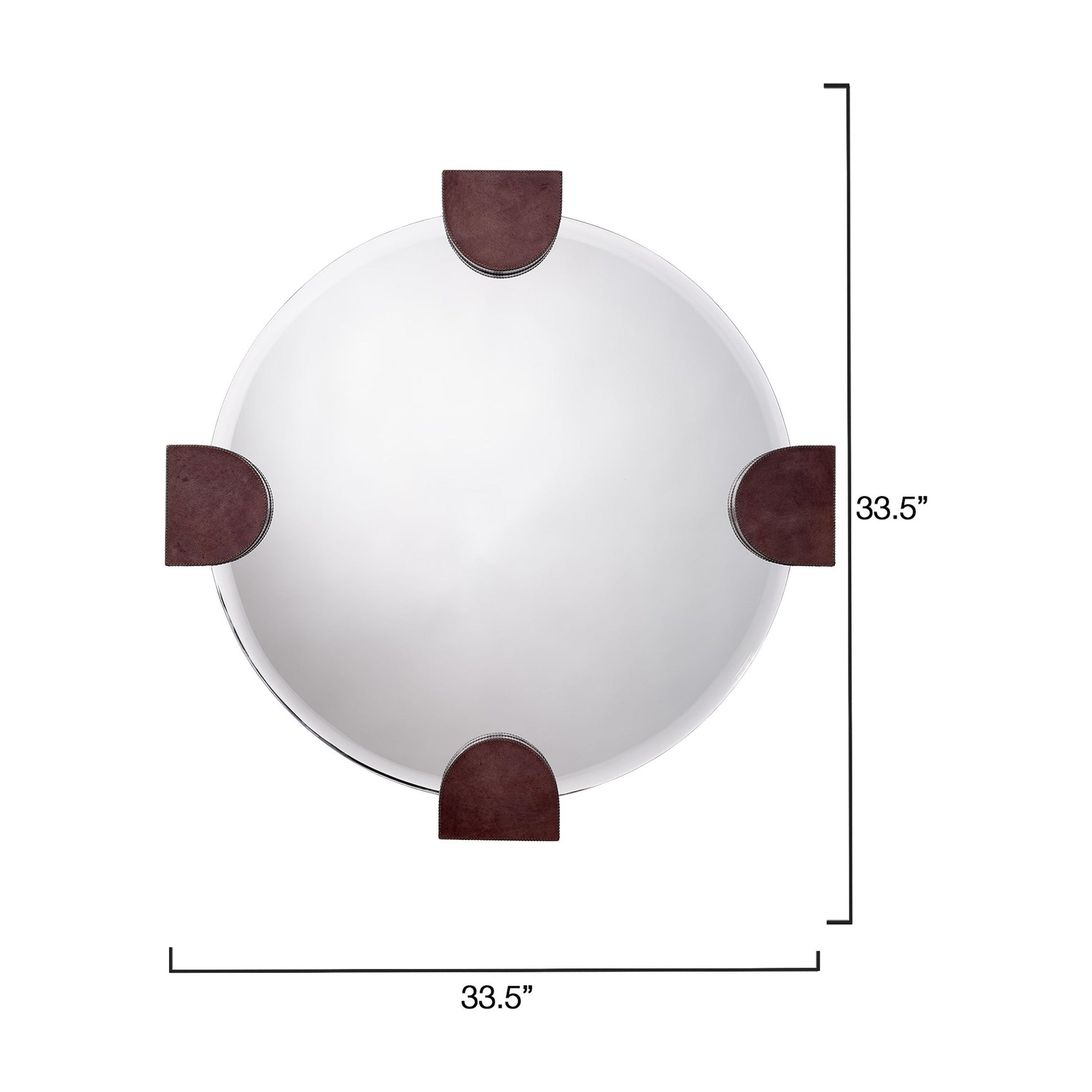 Quadrant Leather Round Wall Mirror by Jamie Young