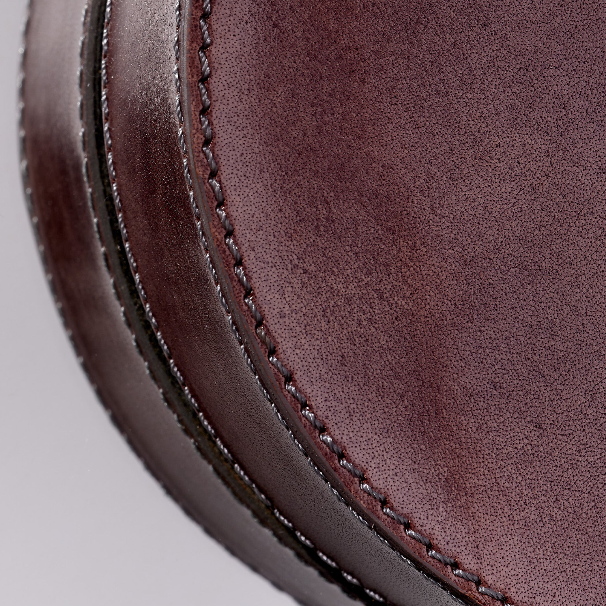 Quadrant Leather Round Wall Mirror by Jamie Young