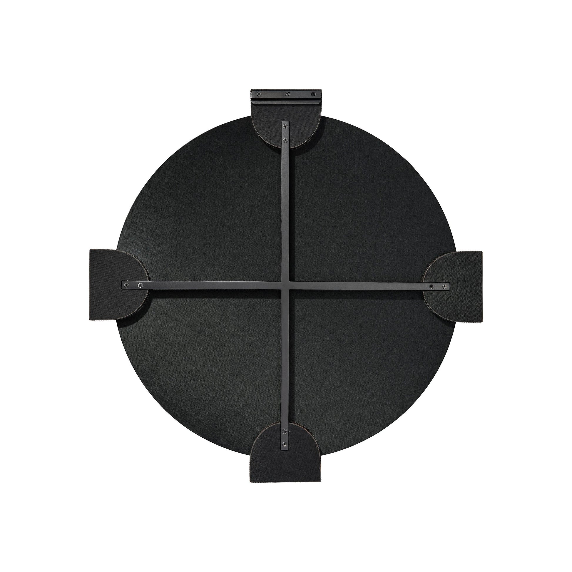 Quadrant Leather Round Wall Mirror by Jamie Young