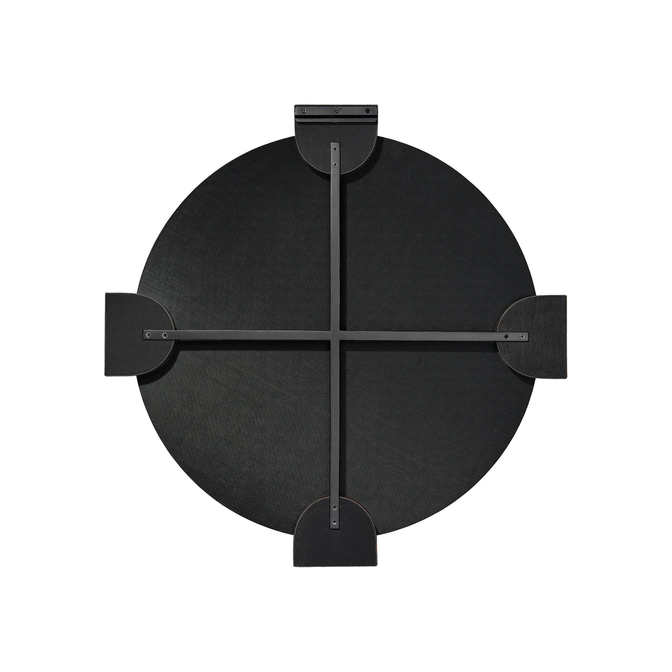 Quadrant Leather Round Wall Mirror by Jamie Young