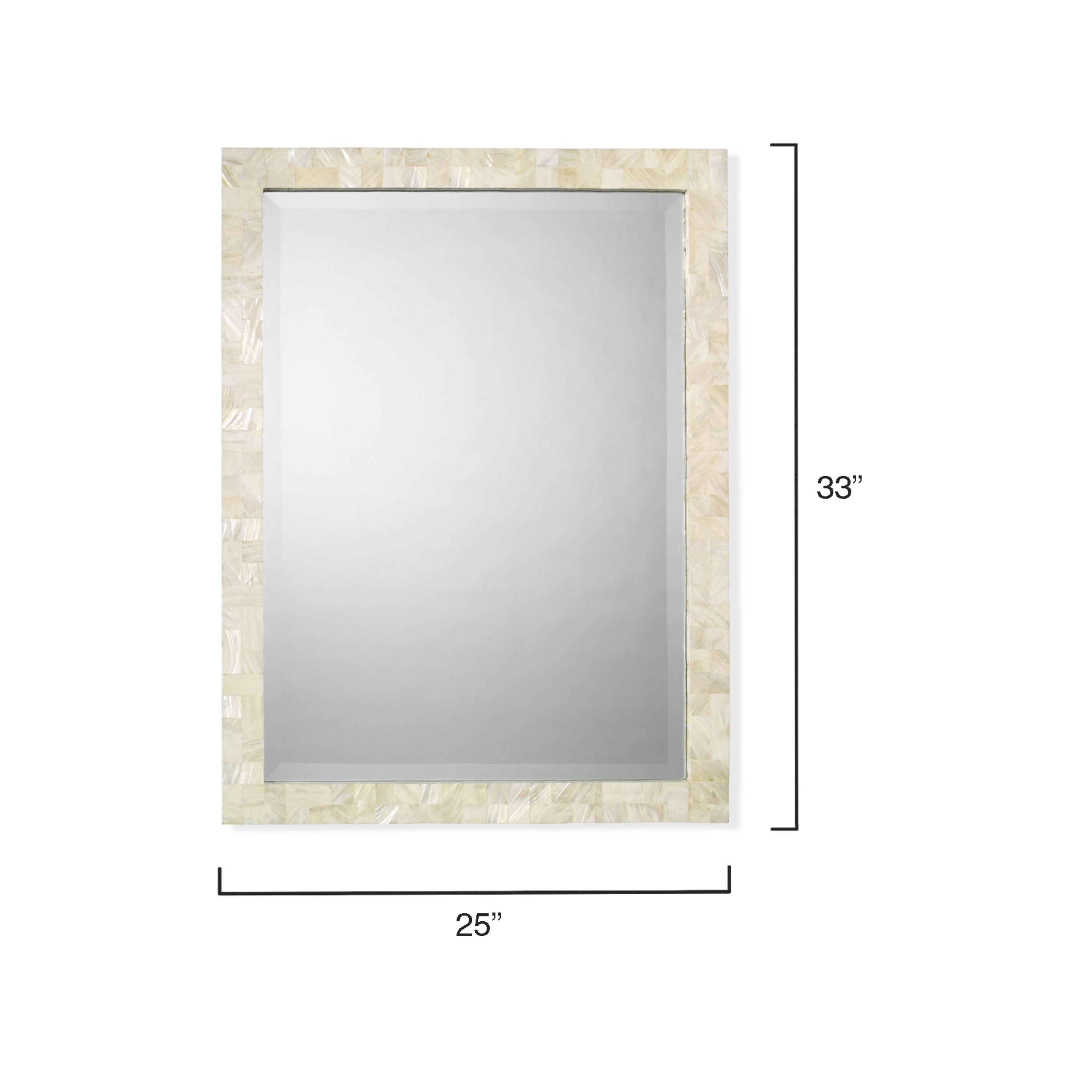 Rectangle Mother of Pearl Wall Mirror by Jamie Young