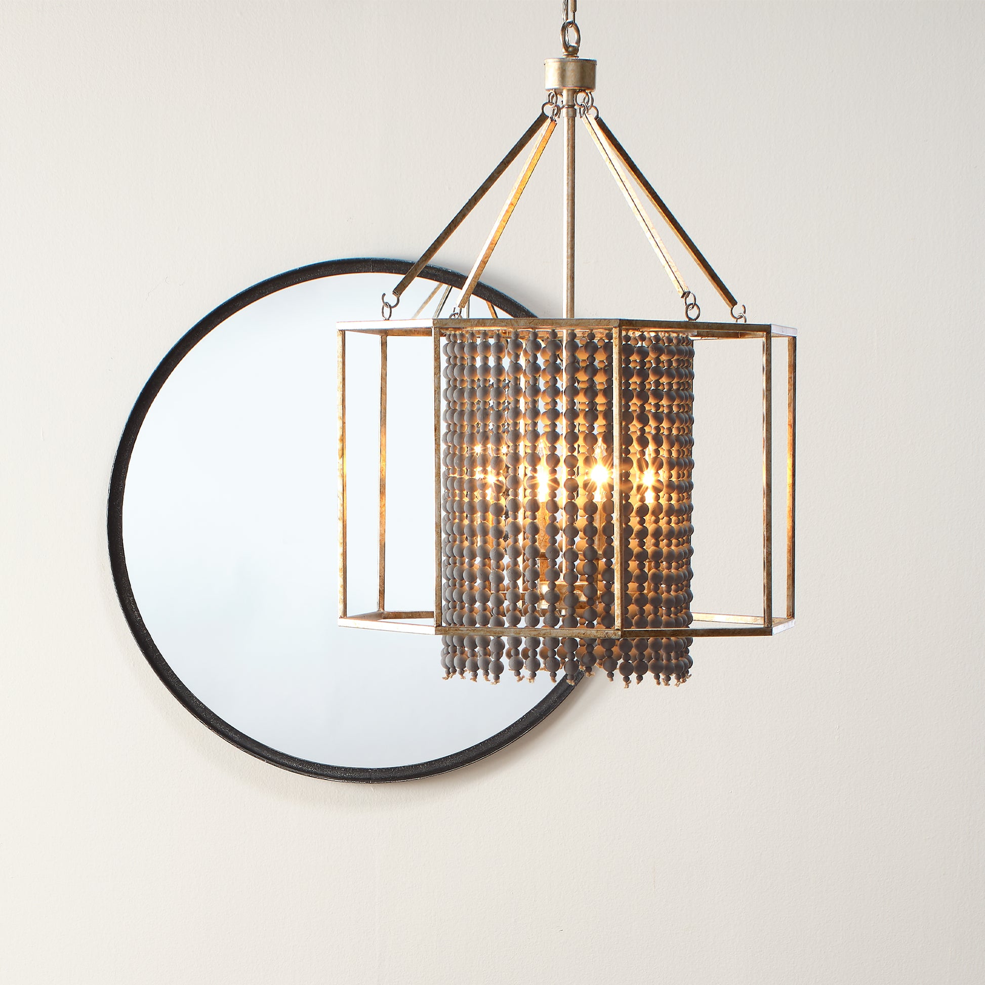 Refined Iron Round Wall Mirror by Jamie Young