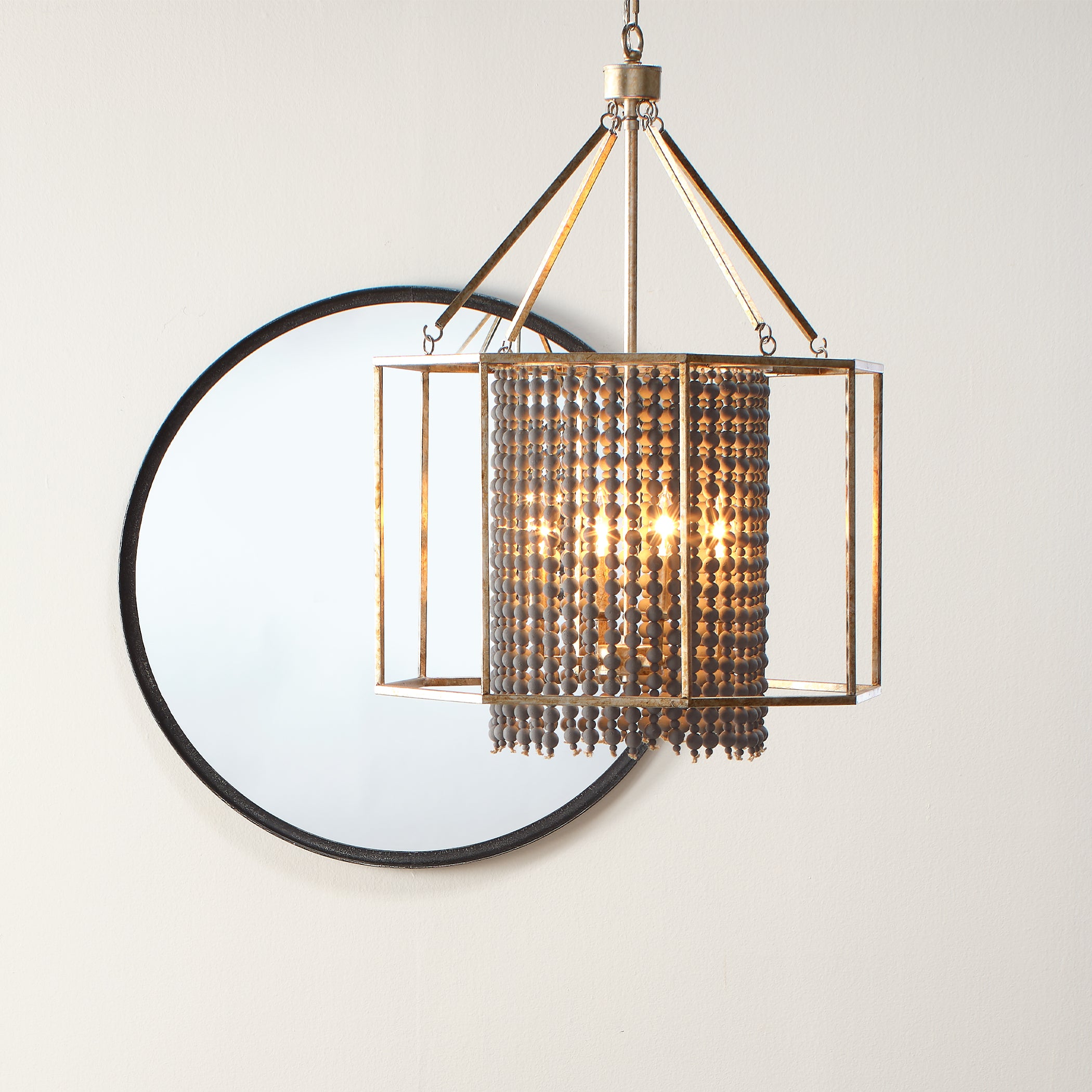 Refined Iron Round Wall Mirror by Jamie Young