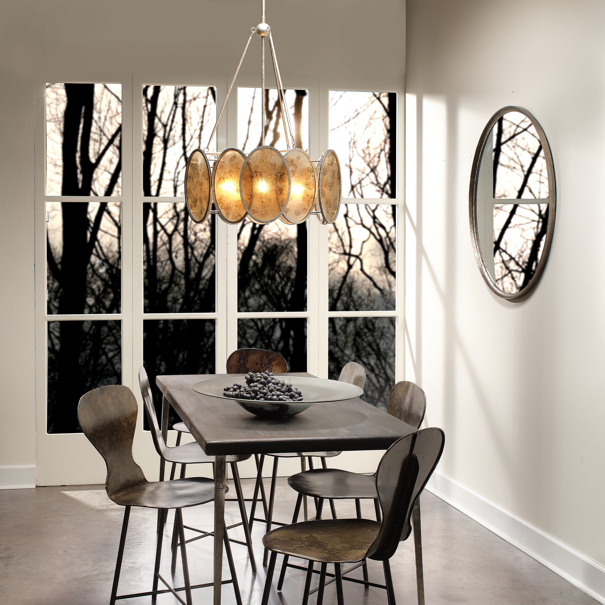 Refined Iron Round Wall Mirror by Jamie Young
