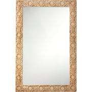 Relief Wood Carved Wall Mirror Rectangle by Jamie Young