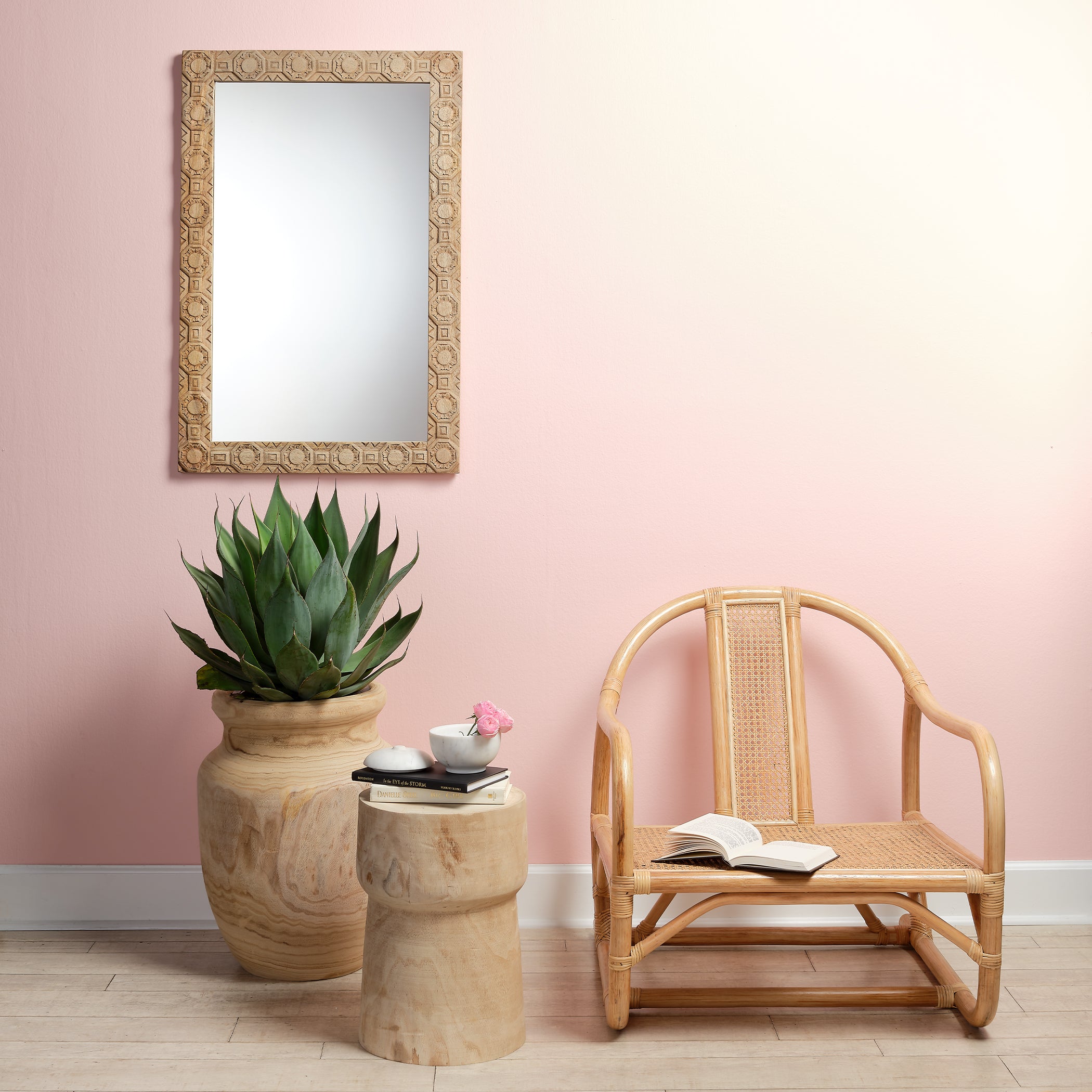 Relief Wood Carved Wall Mirror by Jamie Young