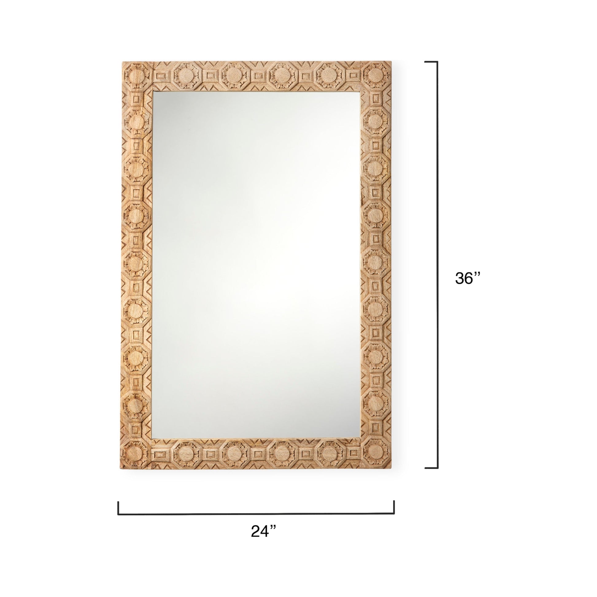 Relief Wood Carved Wall Mirror by Jamie Young