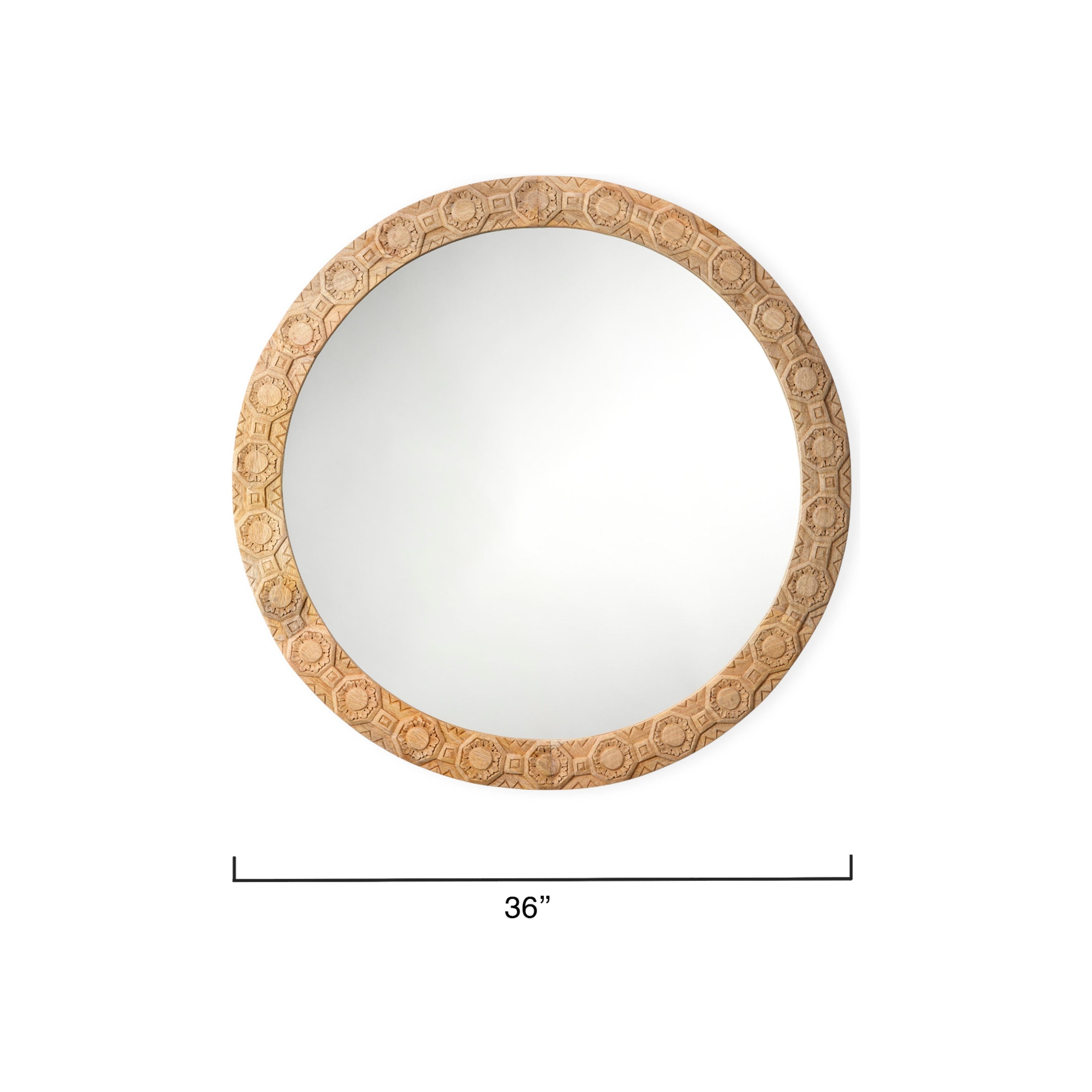 Relief Wood Carved Wall Mirror by Jamie Young