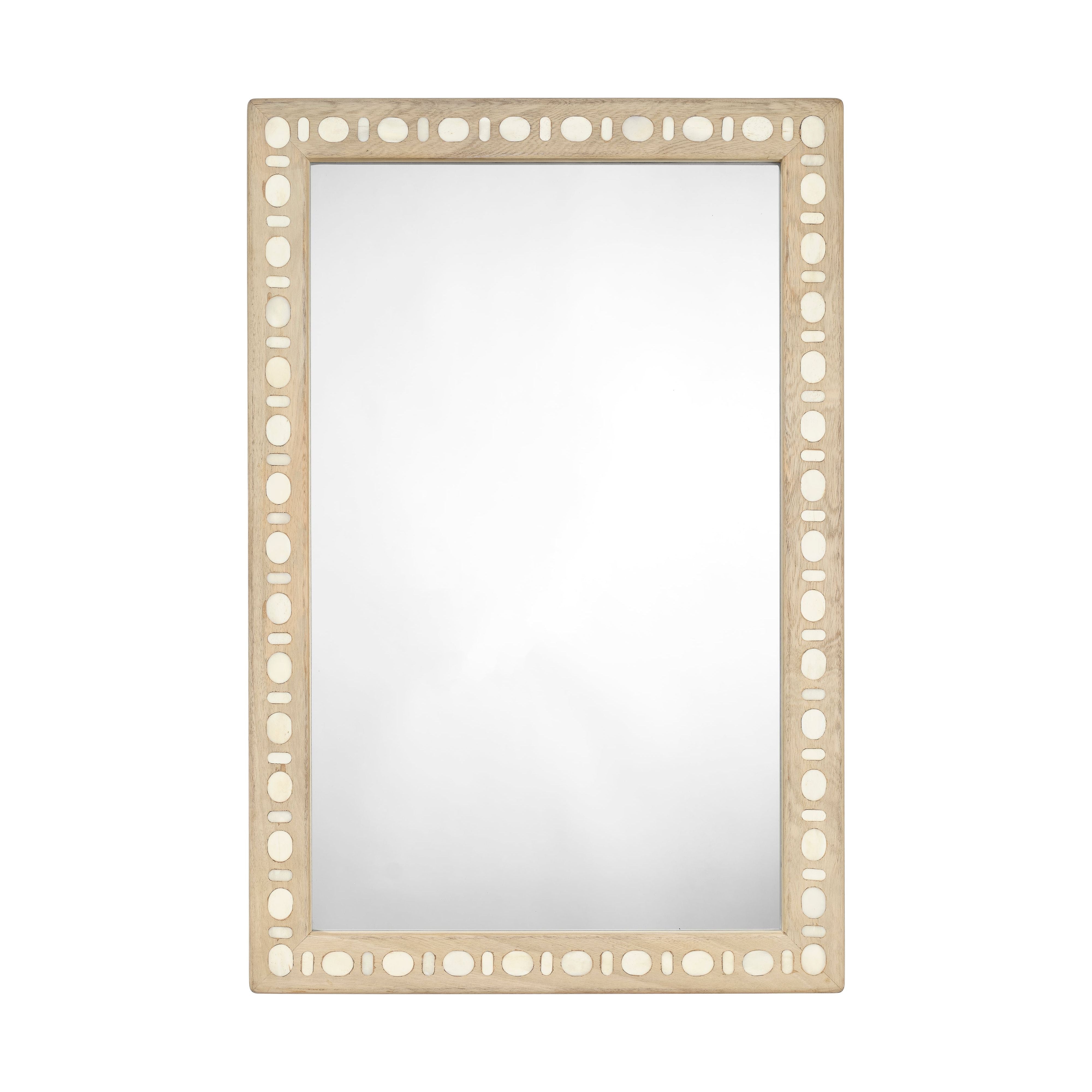 Sama Wood & Bone Inlay Rectangle Wall Mirror by Jamie Young