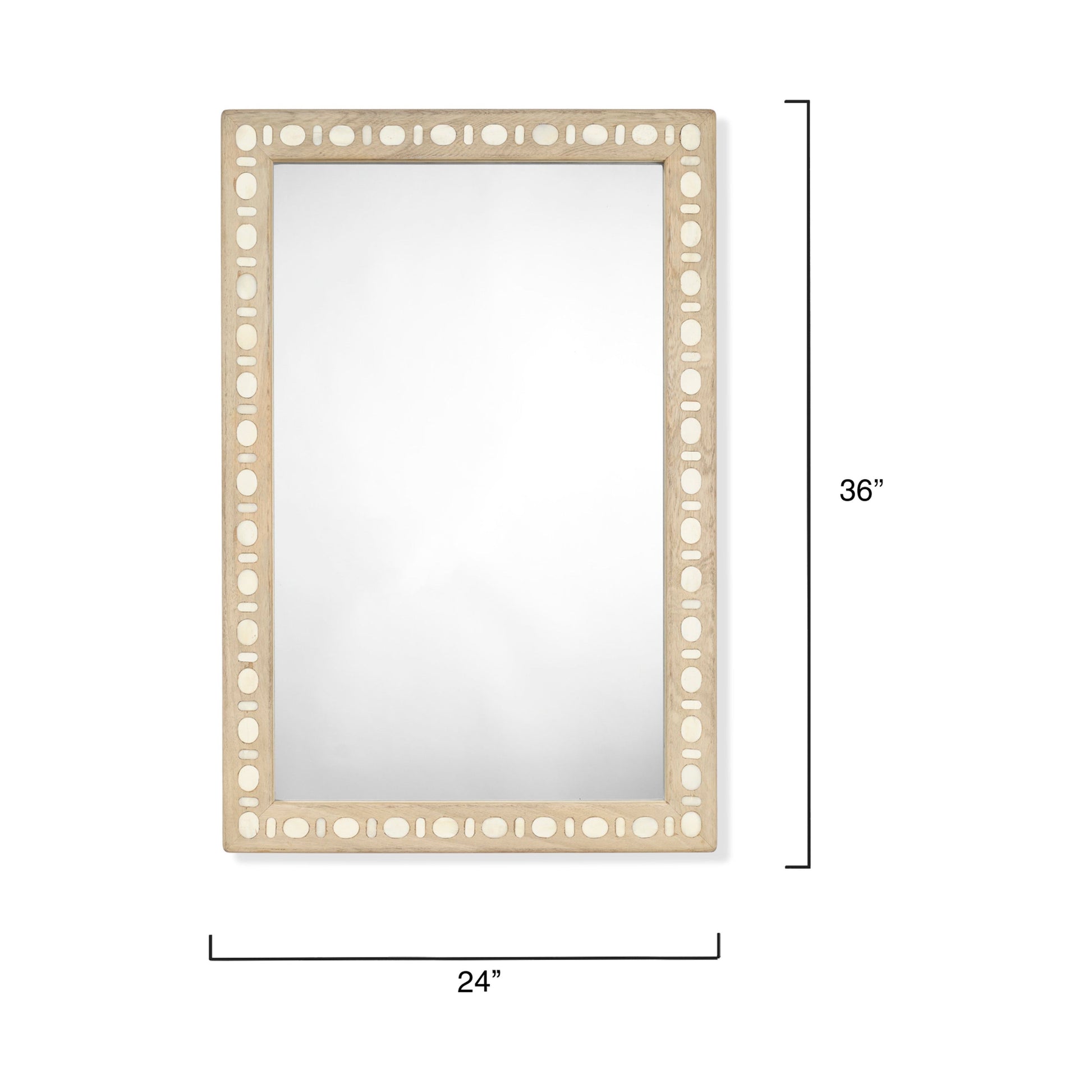 Sama Wood & Bone Inlay Rectangle Wall Mirror by Jamie Young
