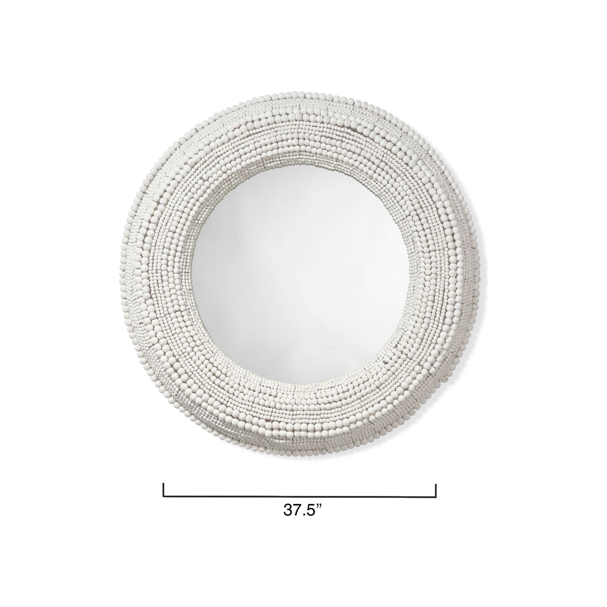 Strand Wood Beaded Round Wall Mirror by Jamie Young
