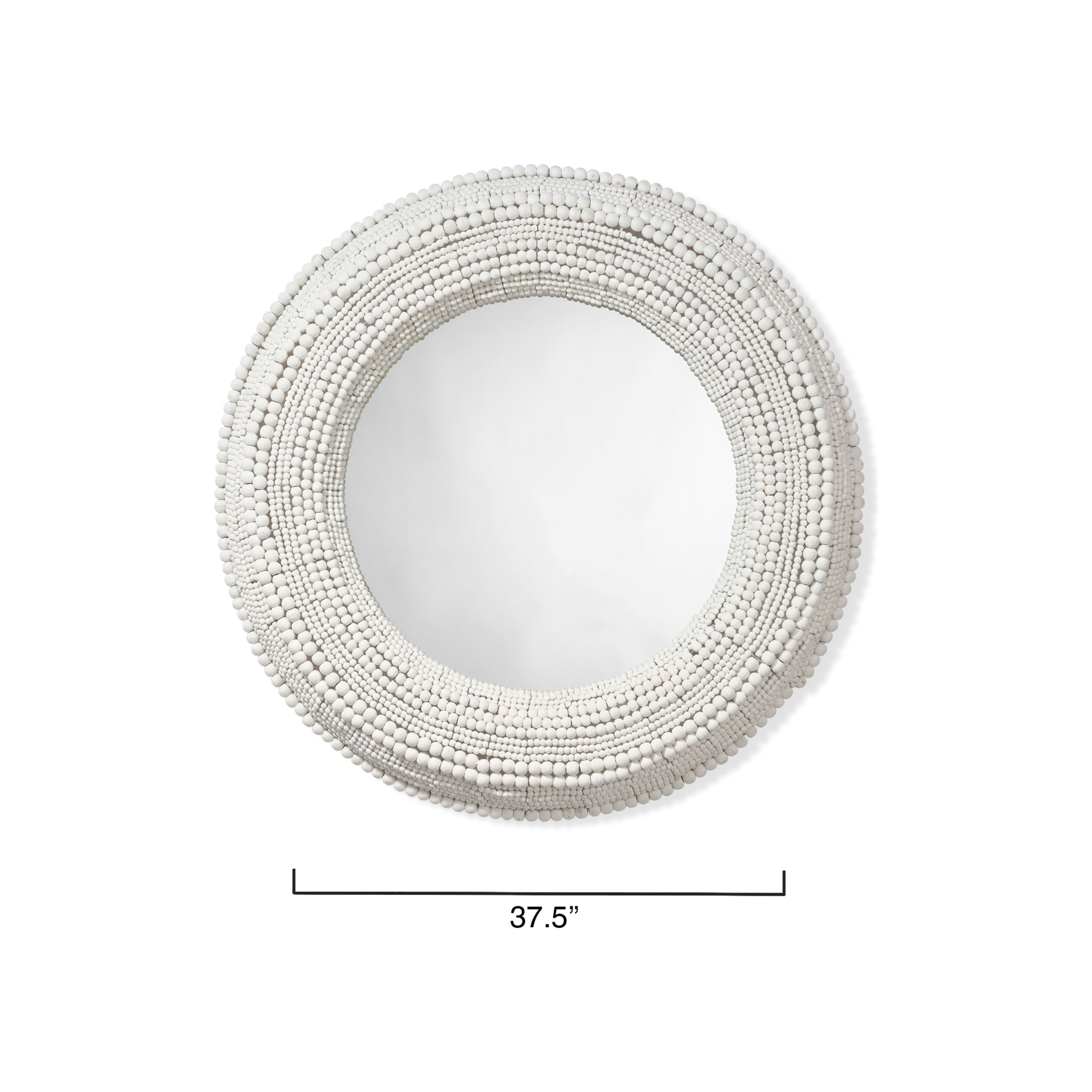 Strand Wood Beaded Round Wall Mirror by Jamie Young