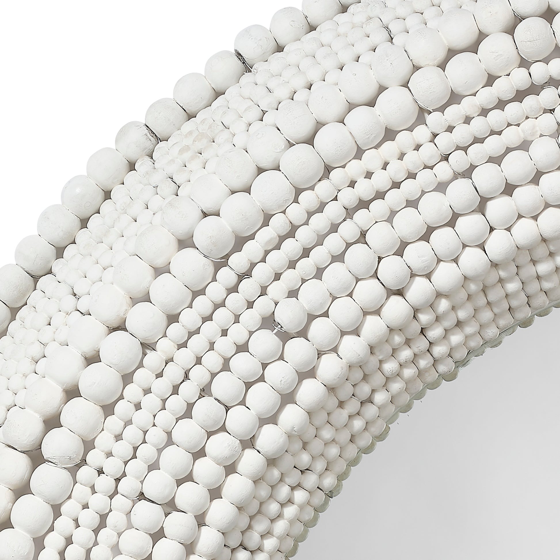 Strand Wood Beaded Round Wall Mirror by Jamie Young