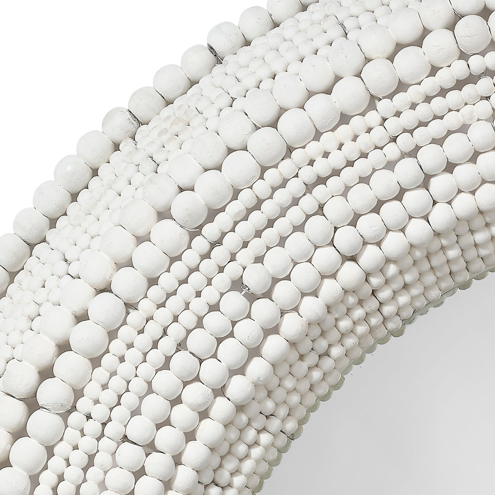 Strand Wood Beaded Round Wall Mirror by Jamie Young
