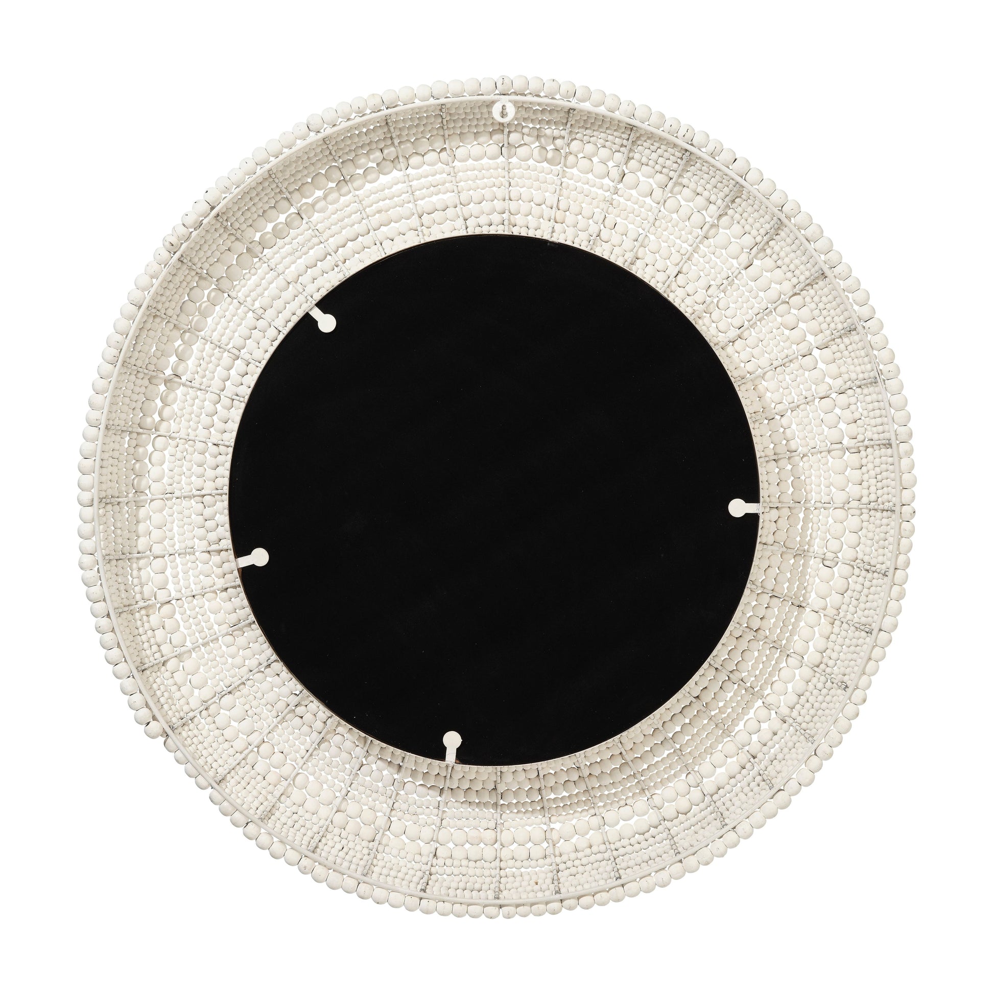 Strand Wood Beaded Round Wall Mirror by Jamie Young