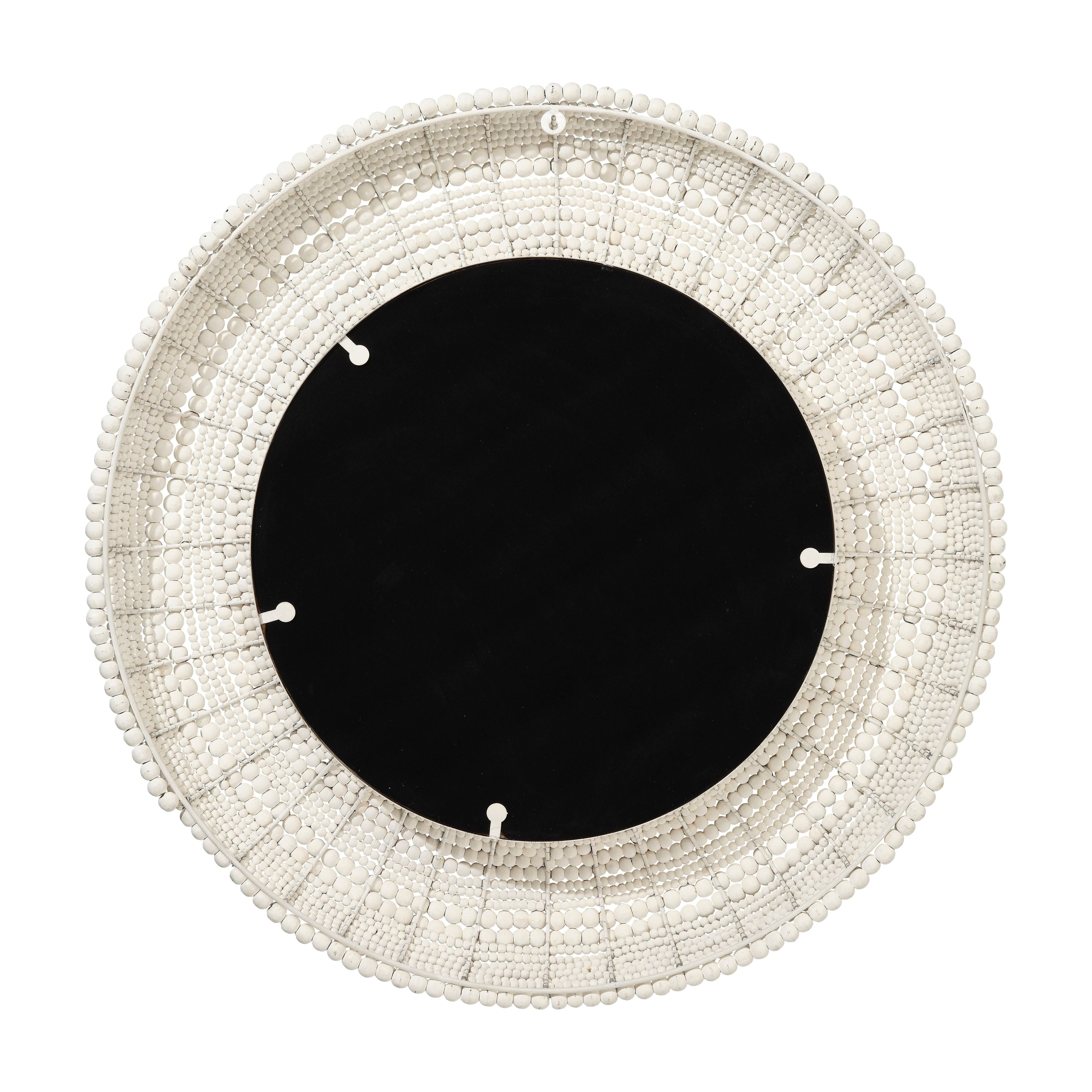 Strand Wood Beaded Round Wall Mirror by Jamie Young
