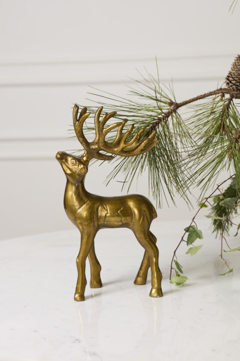 Winter Sleigh Deer – Antique Gold