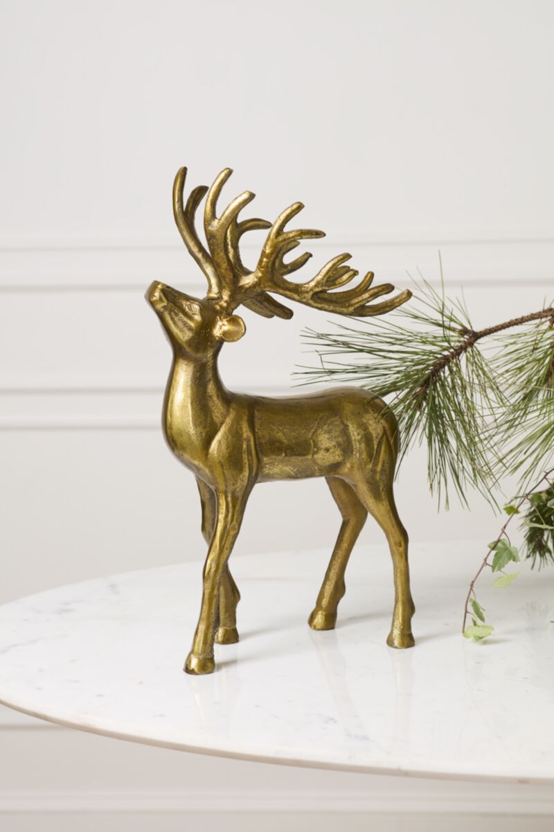 Winter Sleigh Deer – Antique Gold