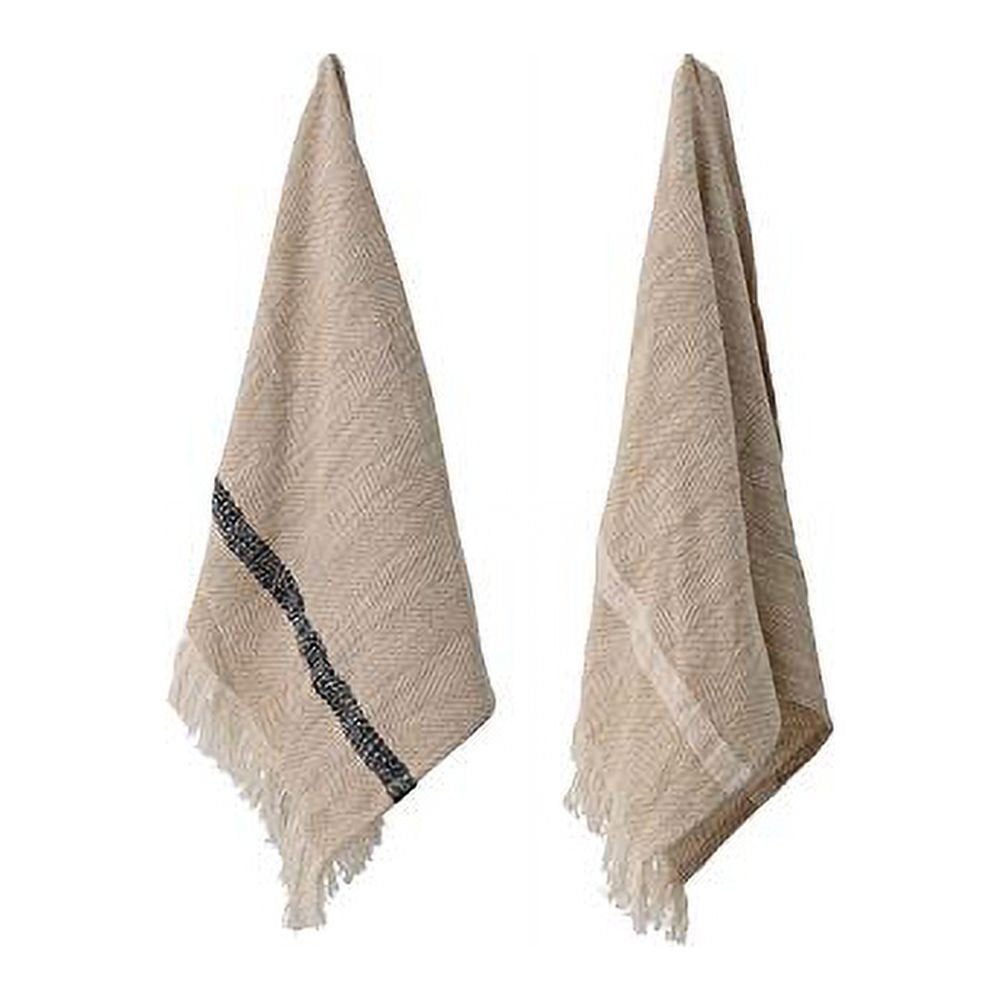 Bloomingville Woven Cotton Striped Tea Towels – Natural (Set of 2) by Ivory & Olive
