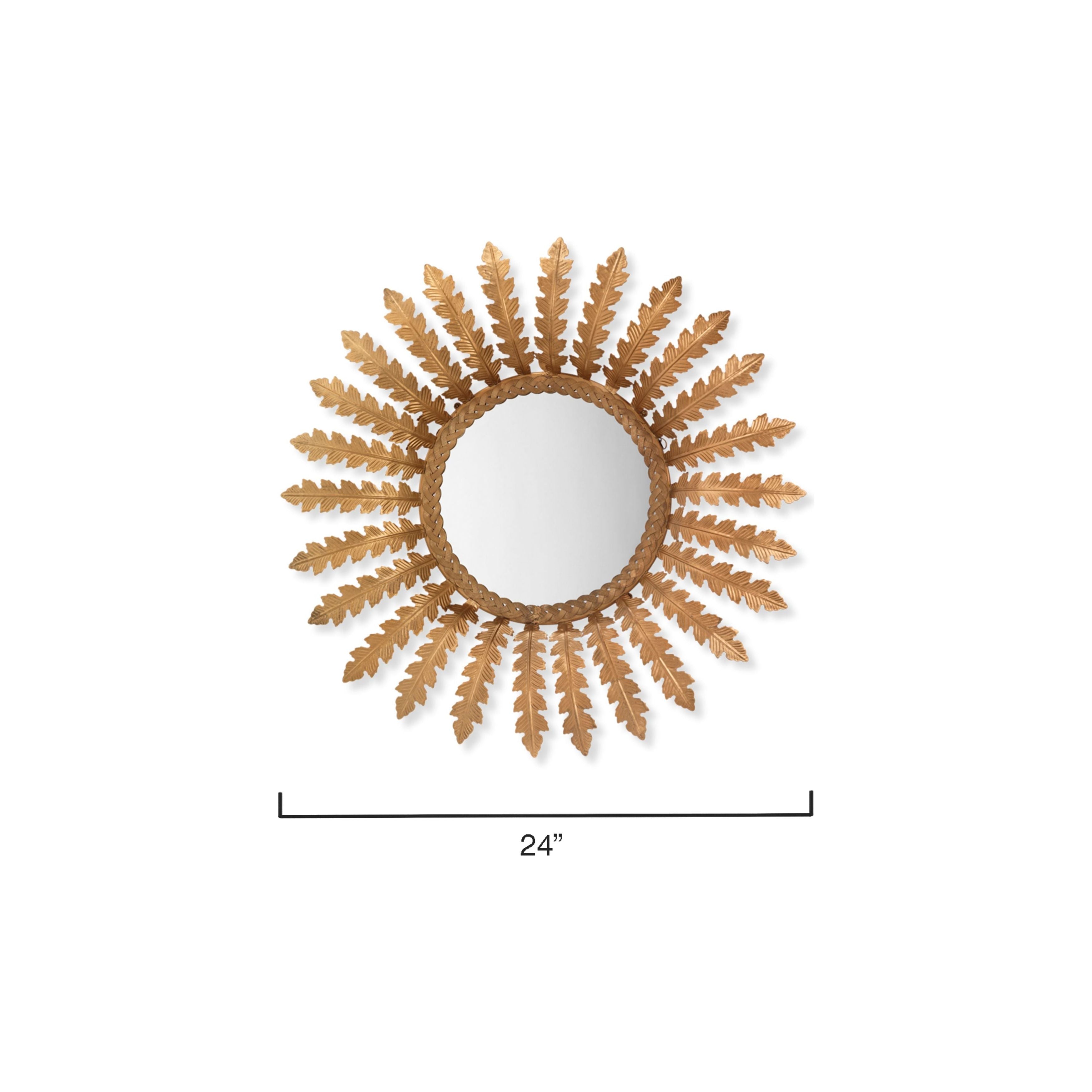 Elouise Metal Wall Mirror, Antique Brass by Jamie Young